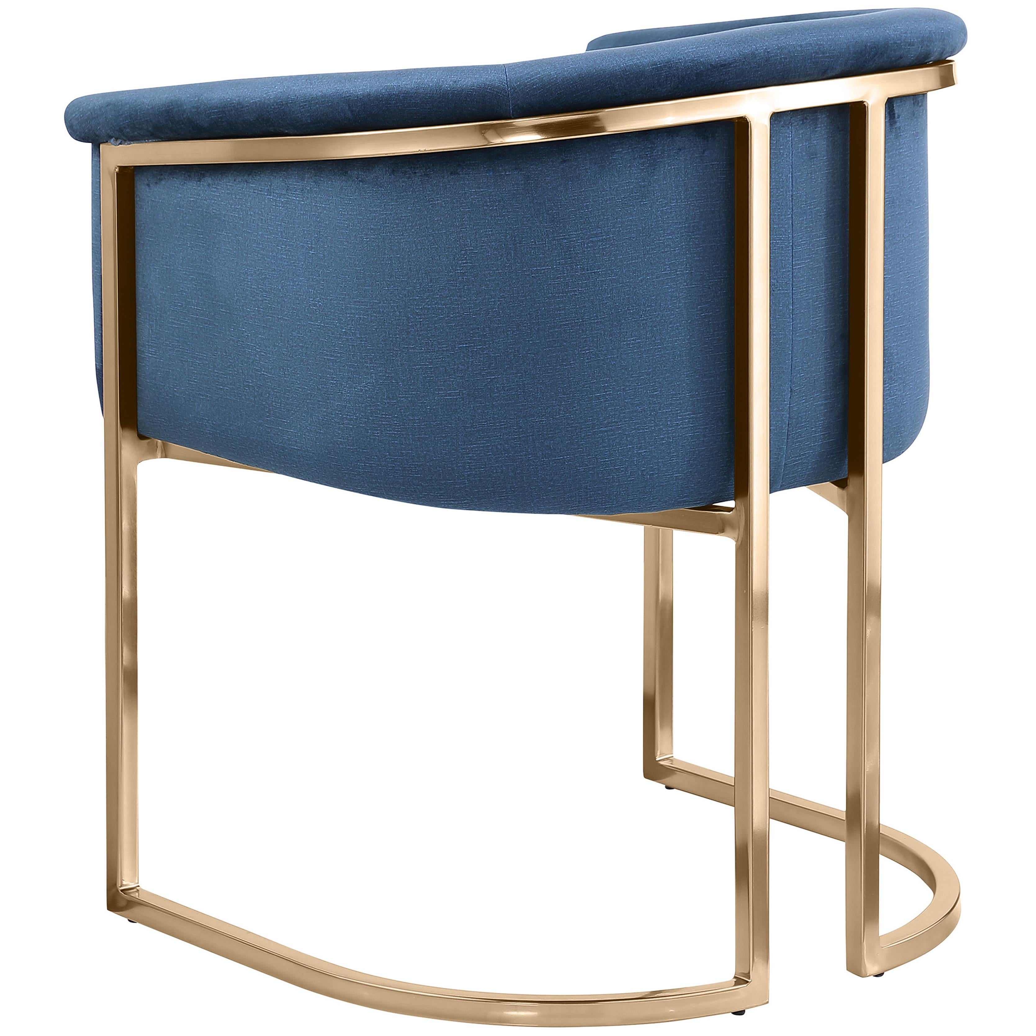 Meridian Tierra Navy Velvet Dining Chair