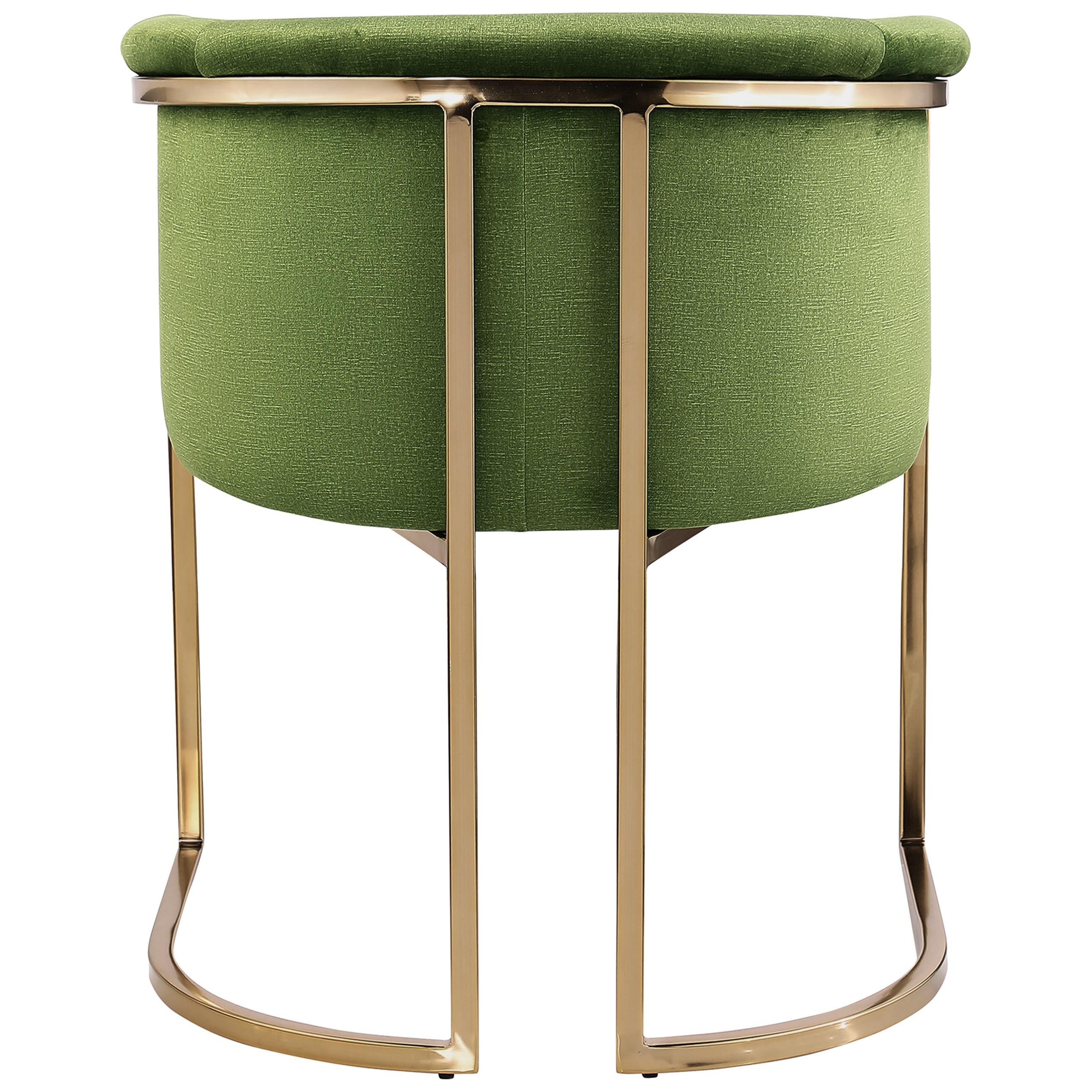 Meridian Tierra Olive Velvet Dining Chair