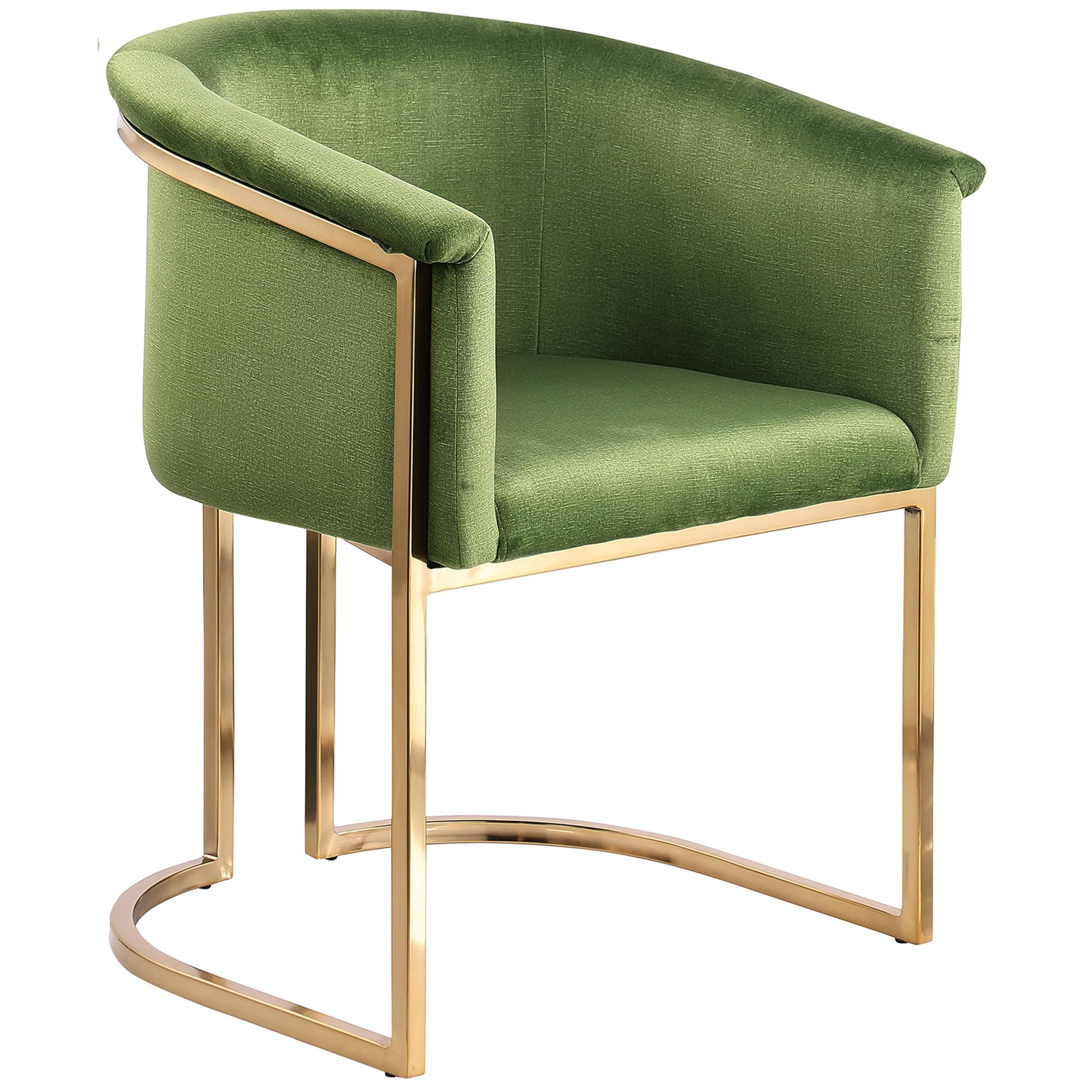 Meridian Tierra Olive Velvet Dining Chair