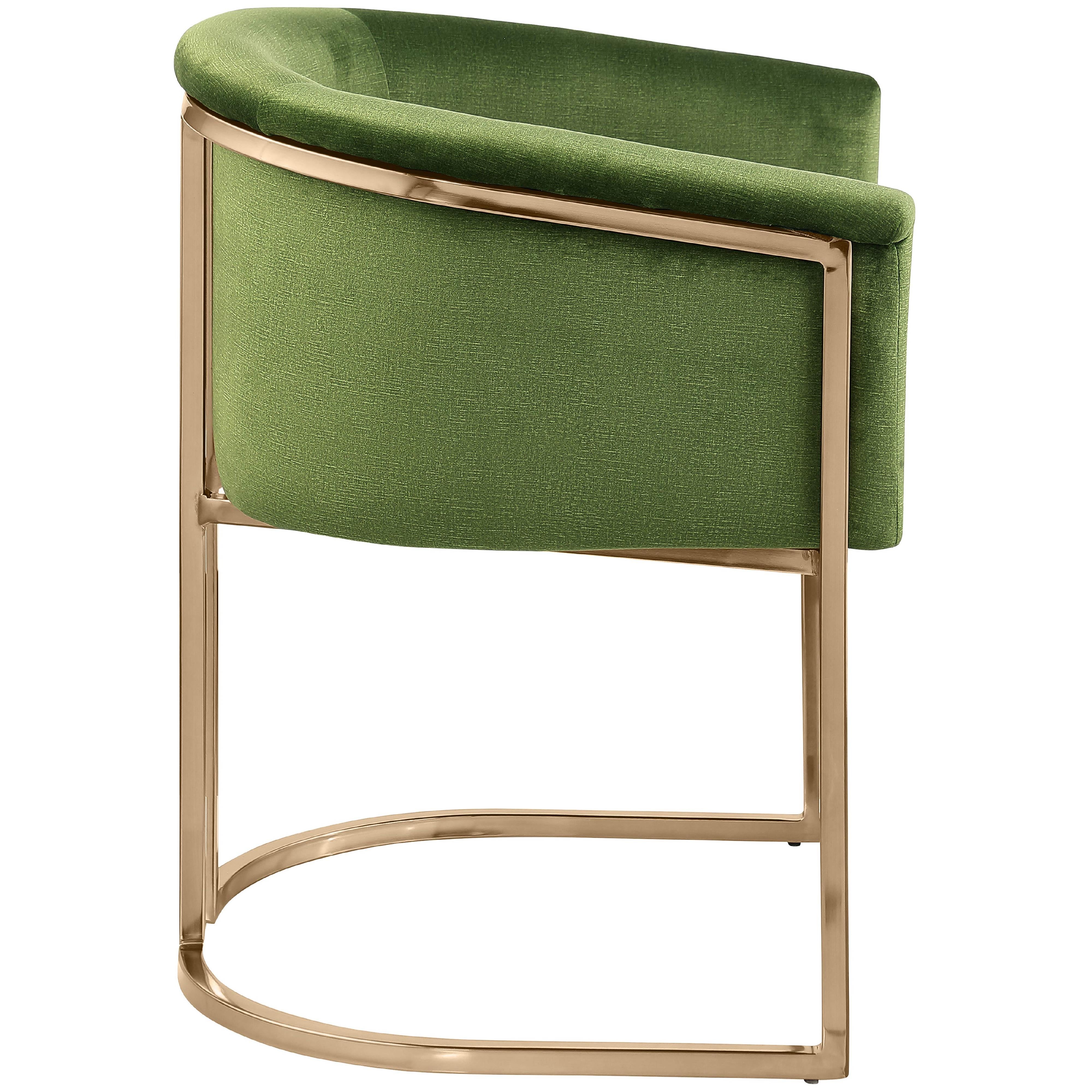 Meridian Tierra Olive Velvet Dining Chair