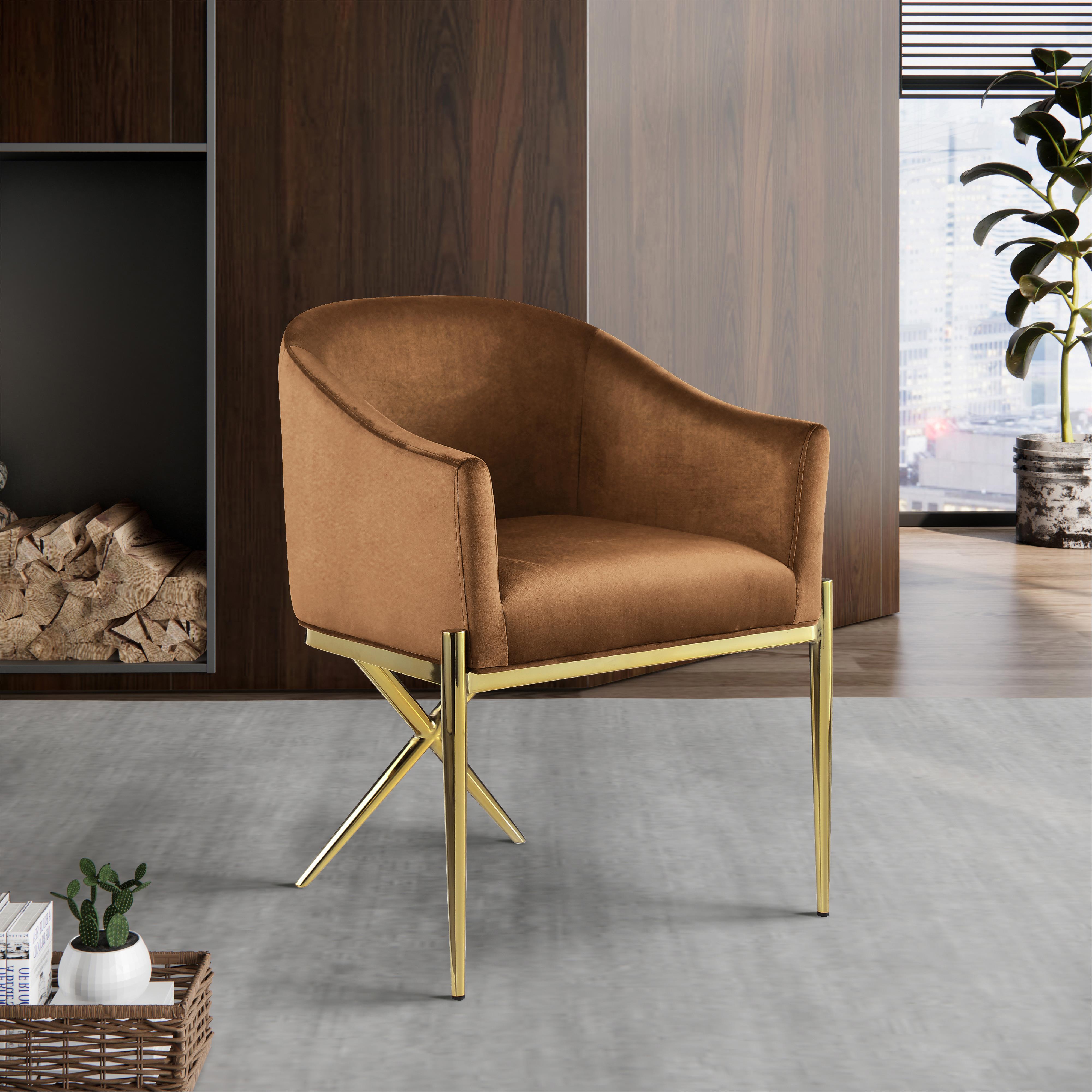 Meridian Xavier Saddle Velvet Dining Chair