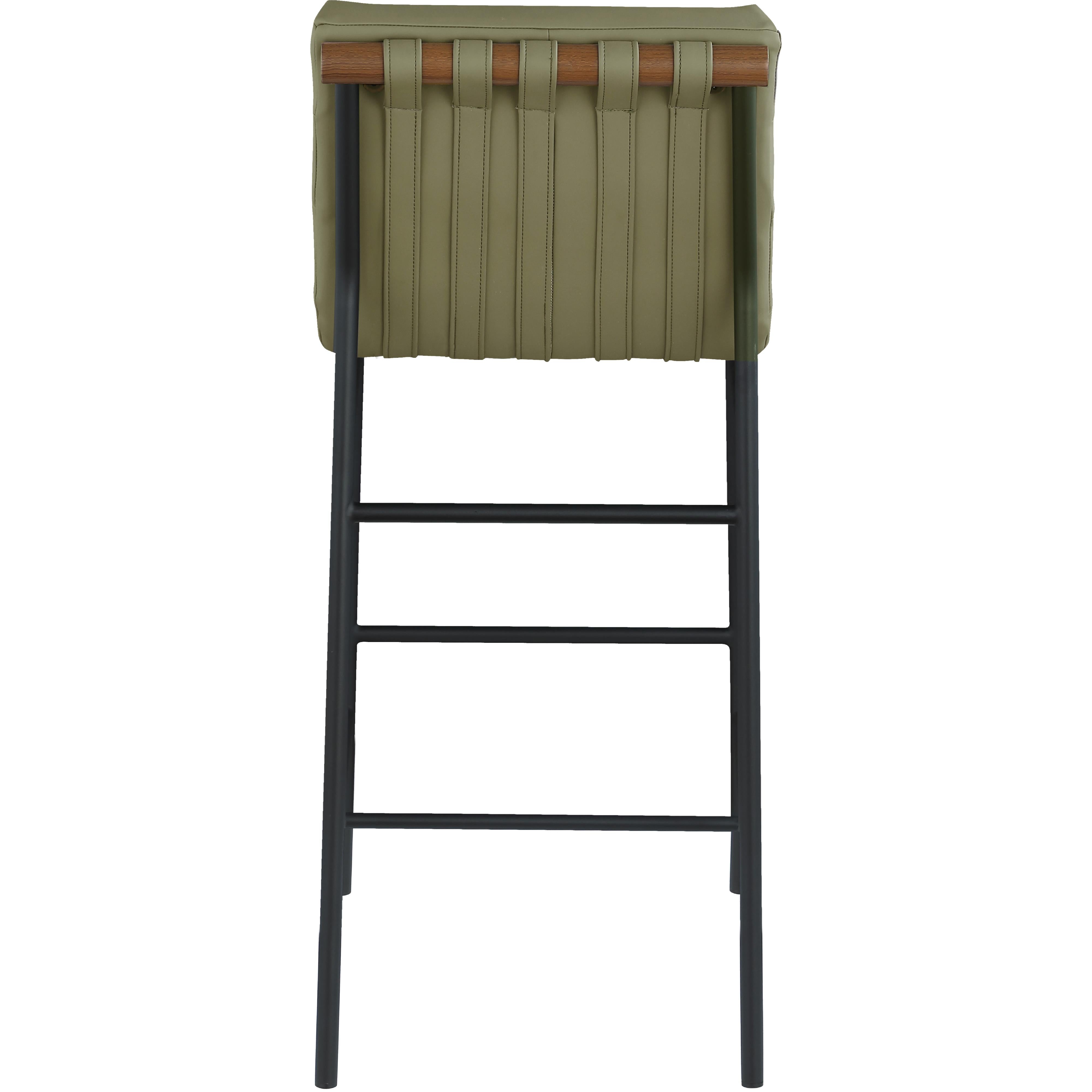 Meridian Burke Olive Green Vegan Leather Bar Stool