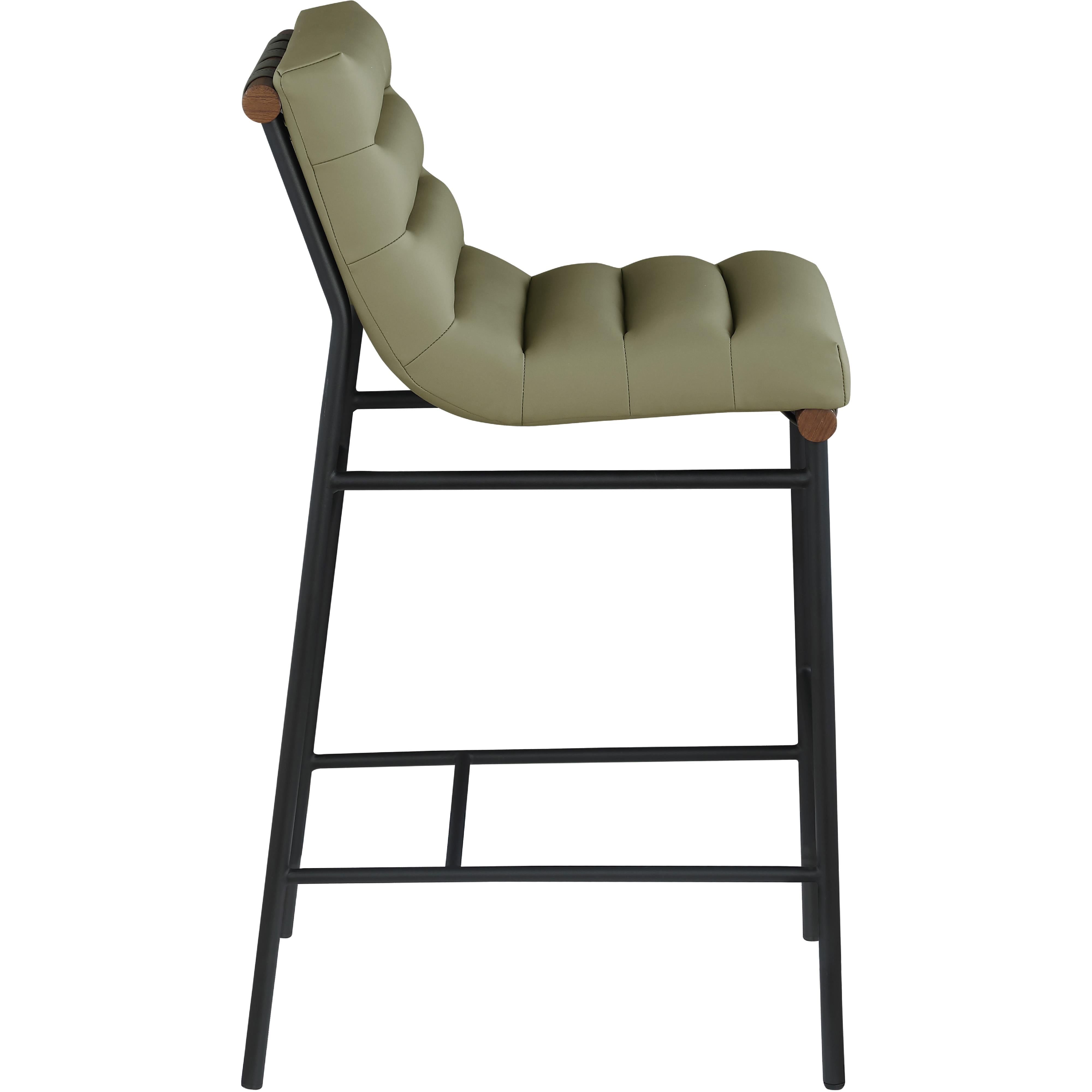 Meridian Burke Olive Green Vegan Leather Bar Stool