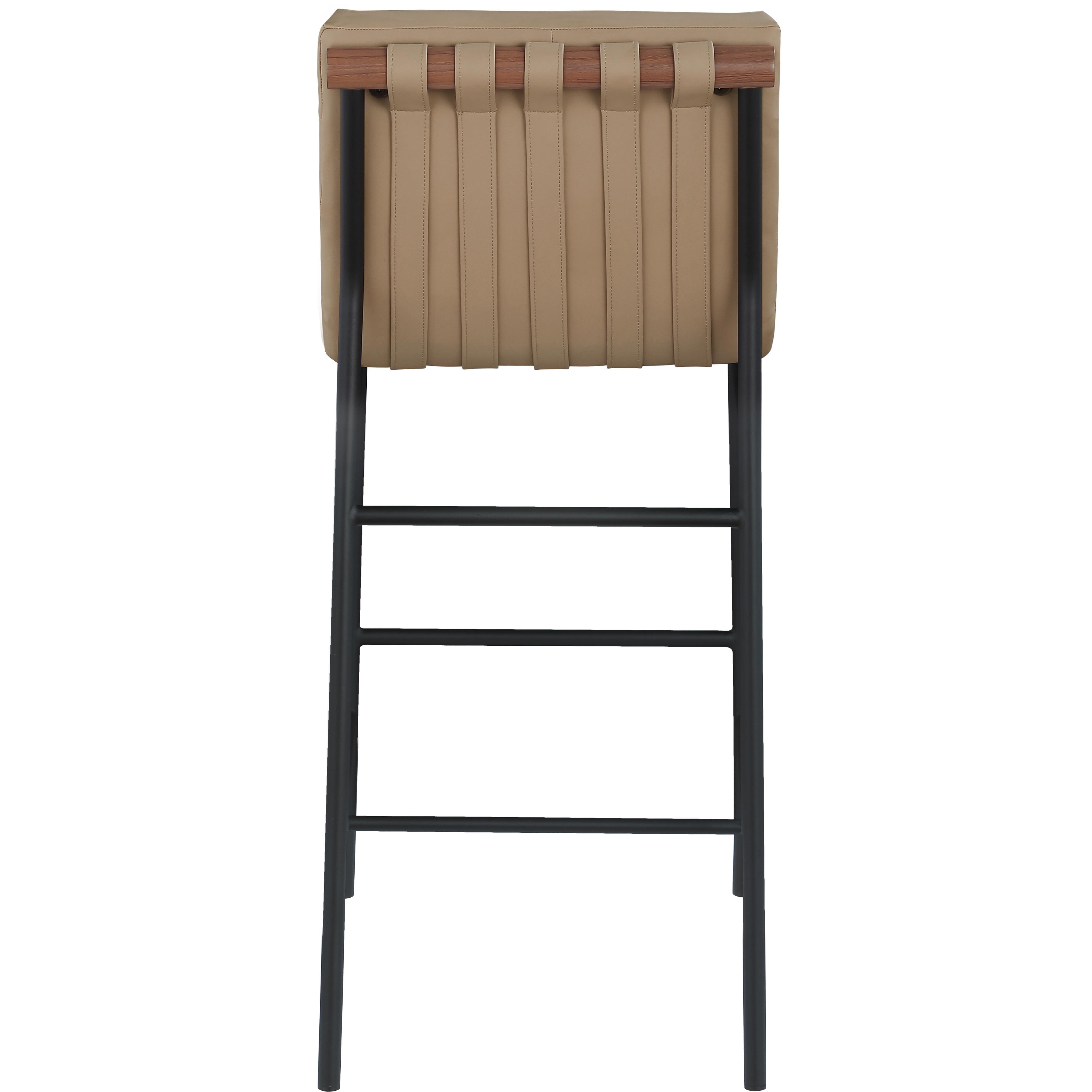 Meridian Burke Tan Vegan Leather Bar Stool