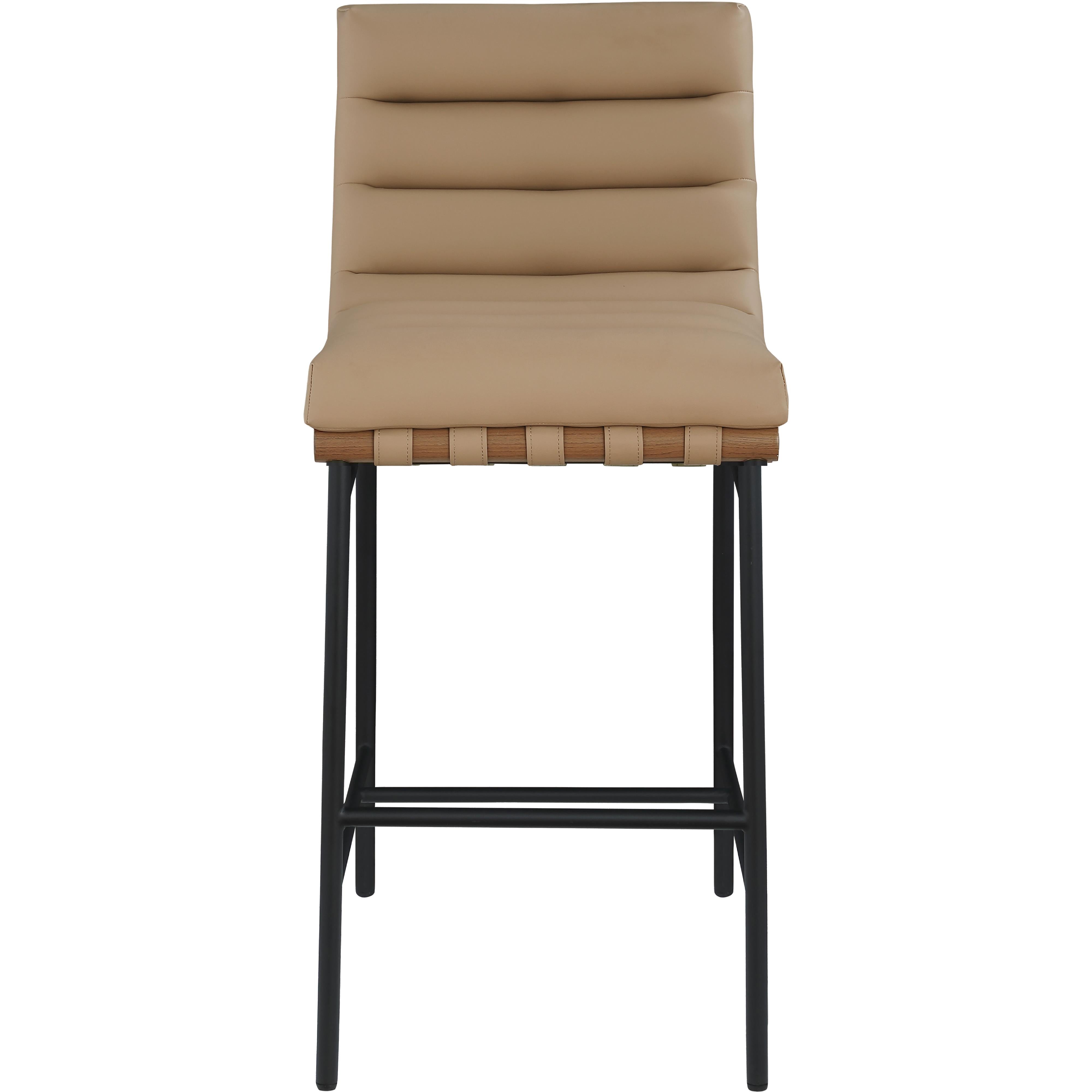 Meridian Burke Tan Vegan Leather Bar Stool