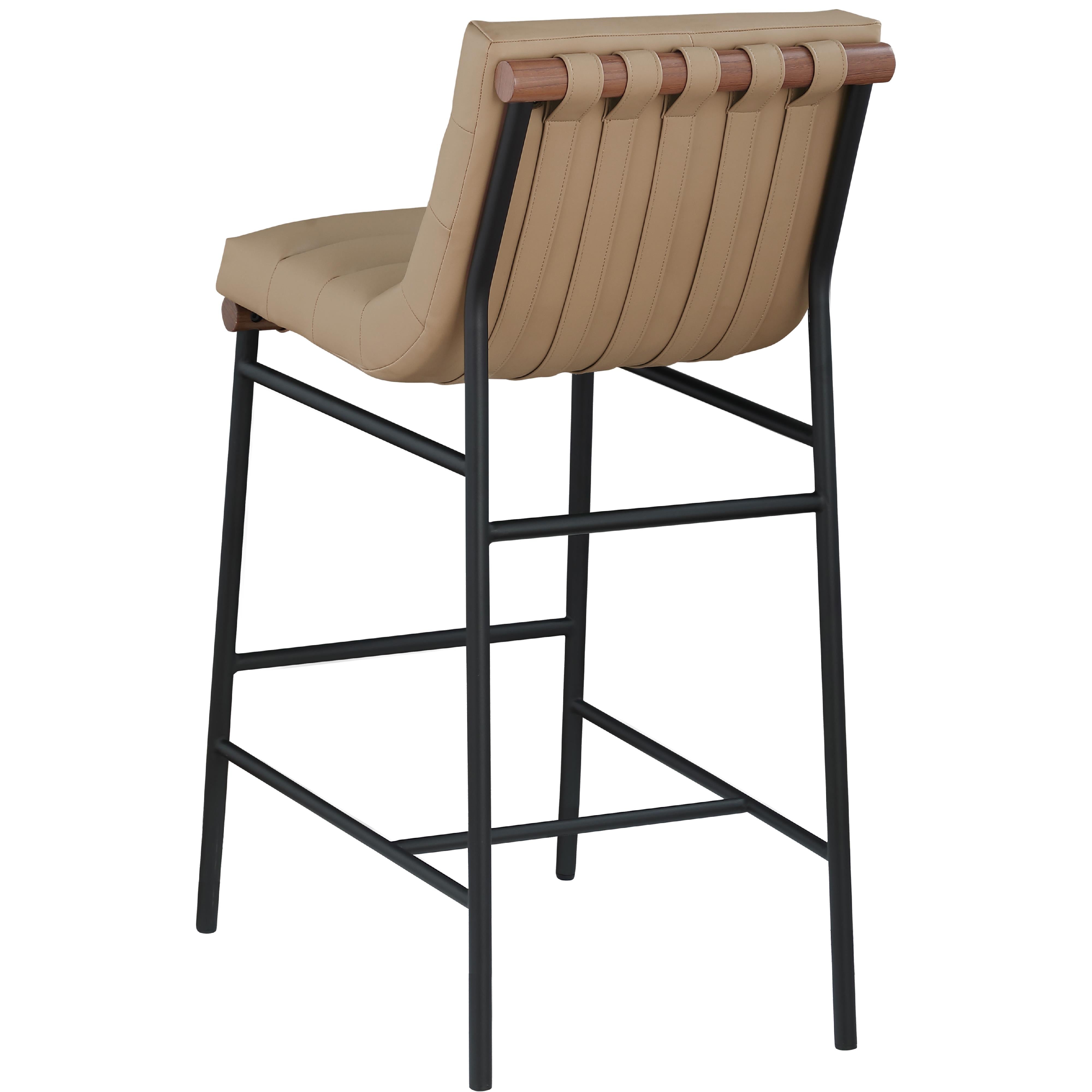 Meridian Burke Tan Vegan Leather Bar Stool