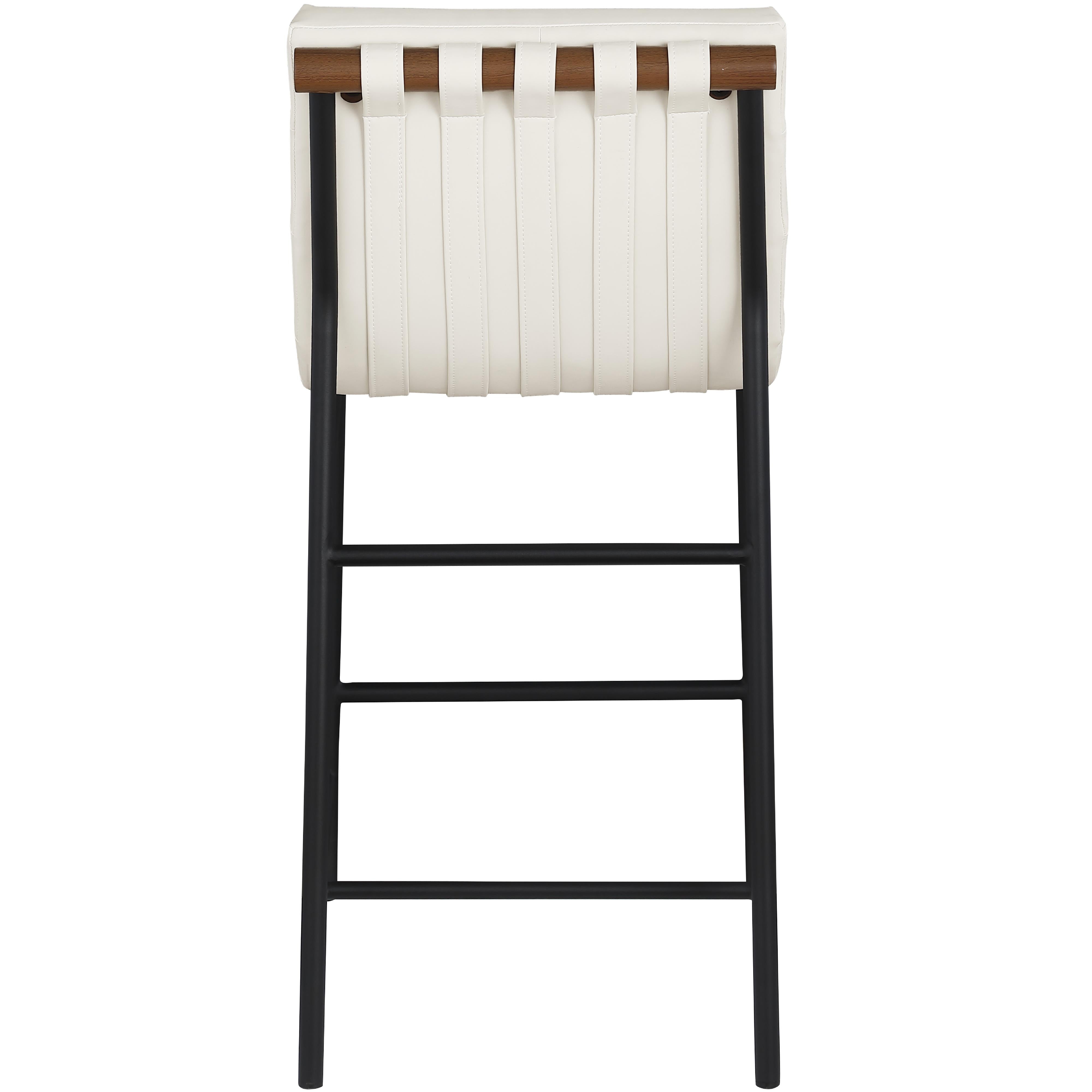 Meridian Burke Cream Vegan Leather Counter Stool