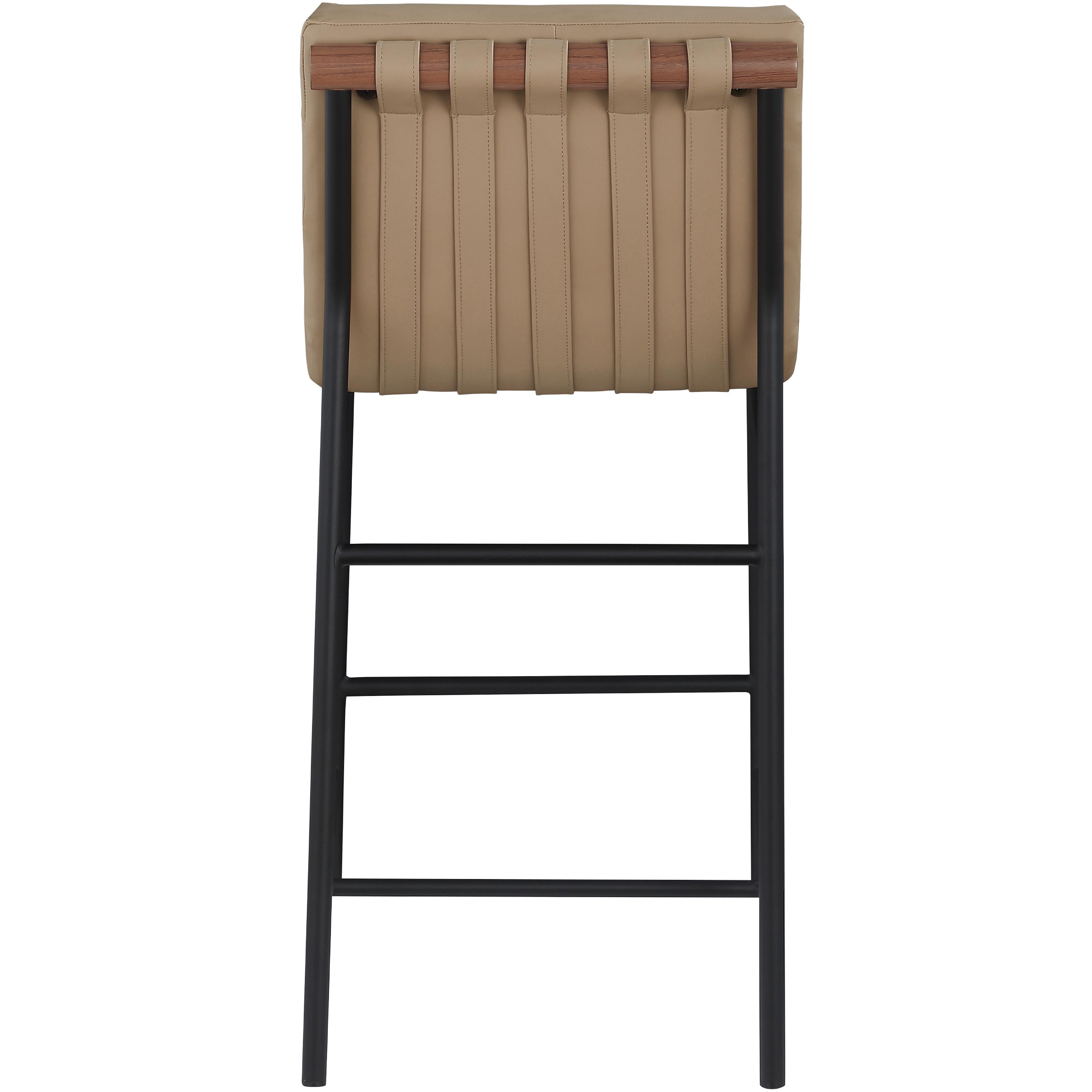 Meridian Burke Tan Vegan Leather Counter Stool