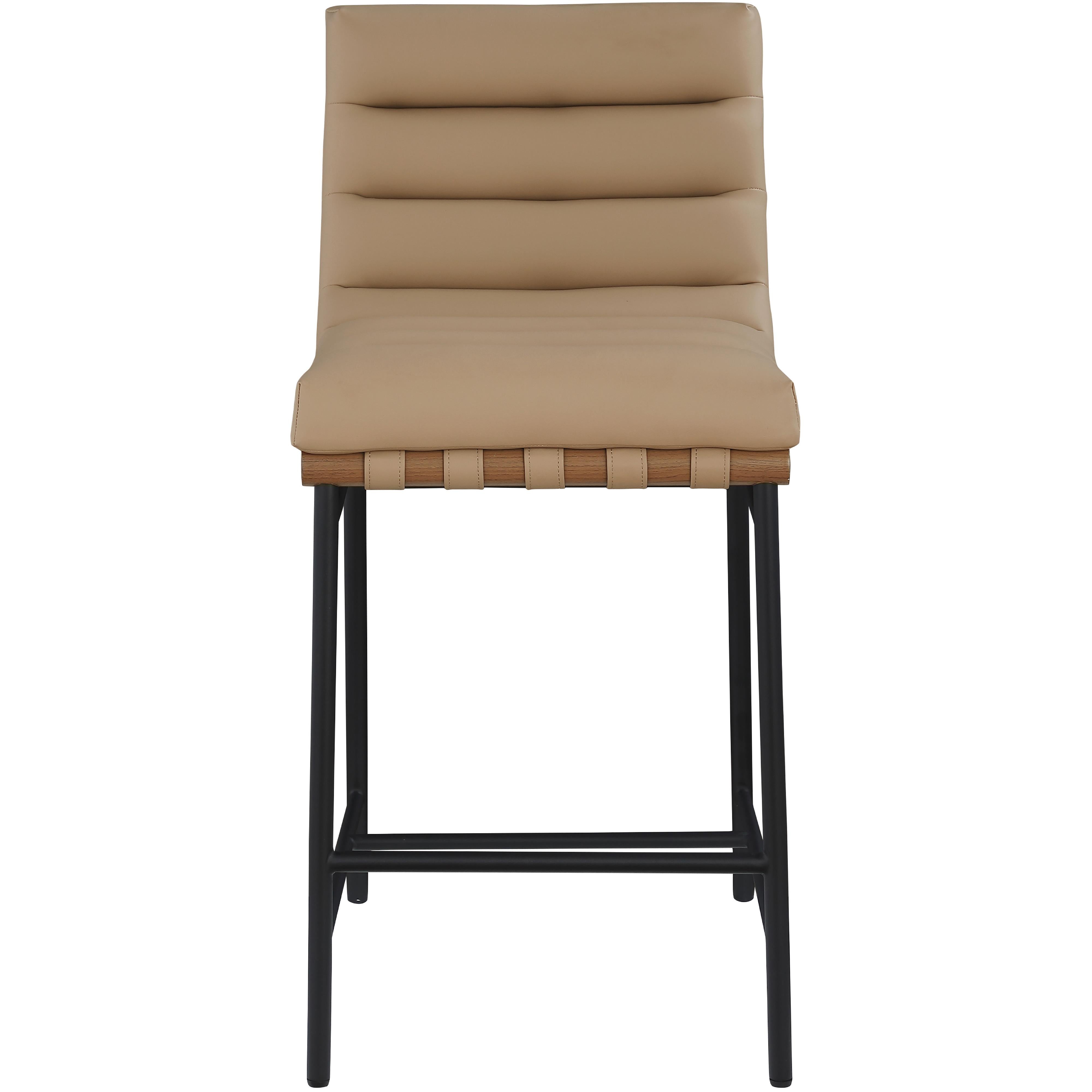 Meridian Burke Tan Vegan Leather Counter Stool