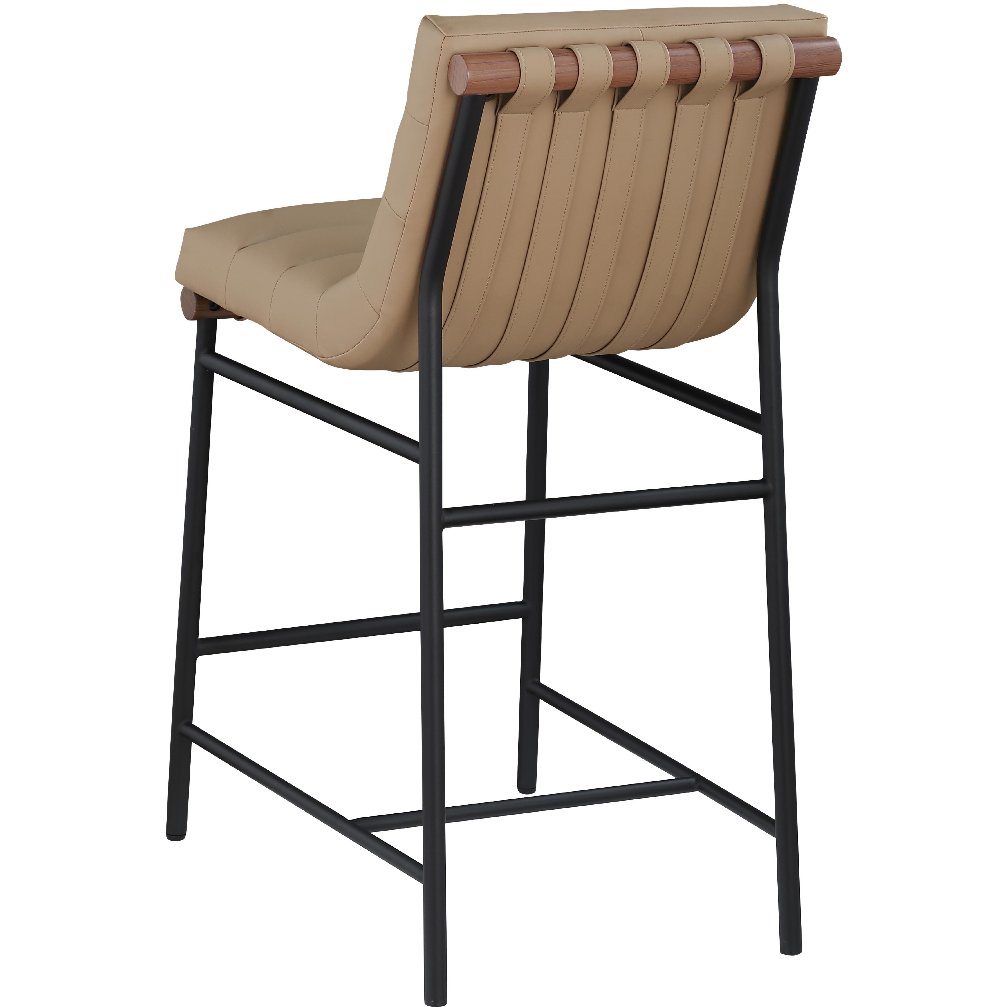 Meridian Burke Tan Vegan Leather Counter Stool