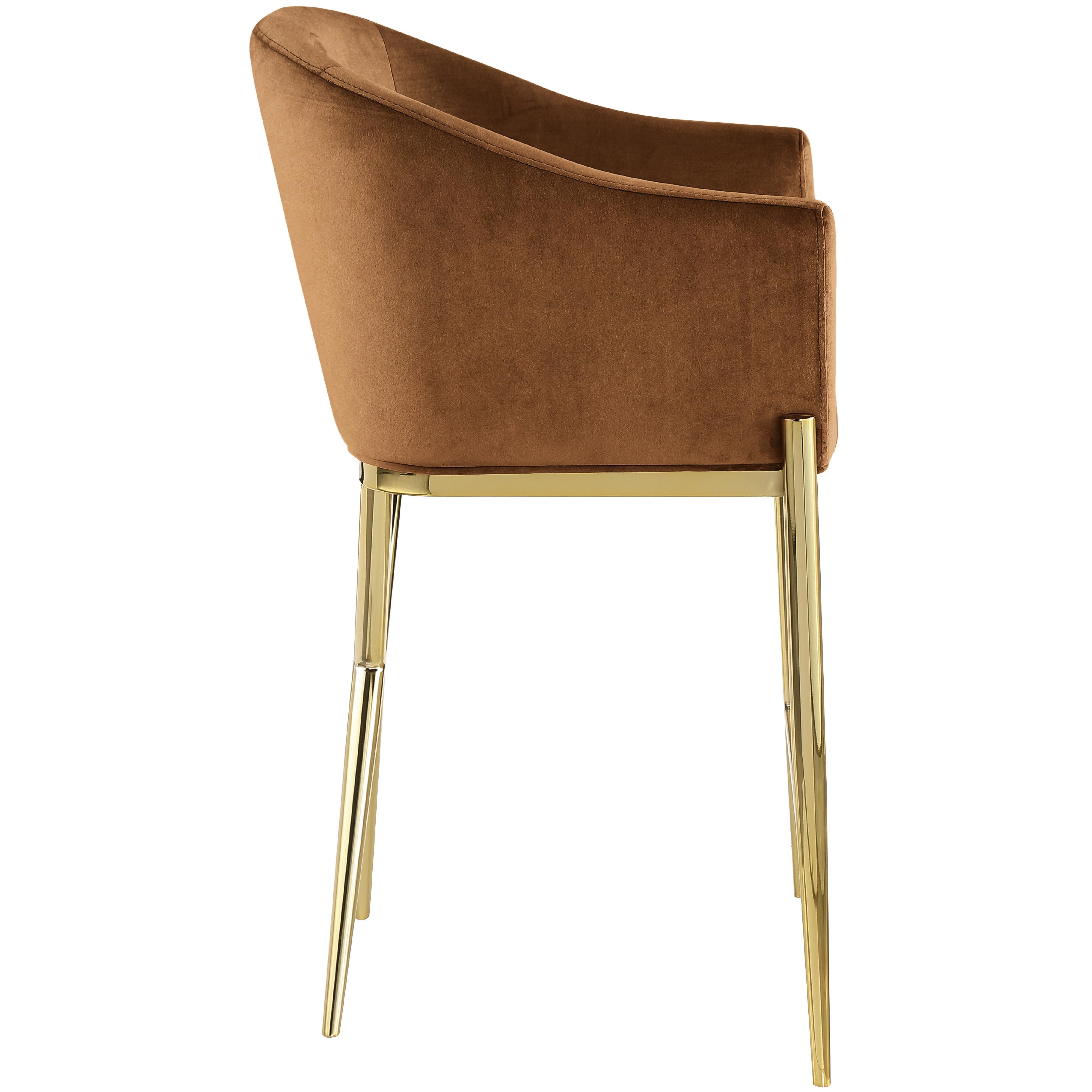 Meridian Xavier Saddle Velvet Counter Stool