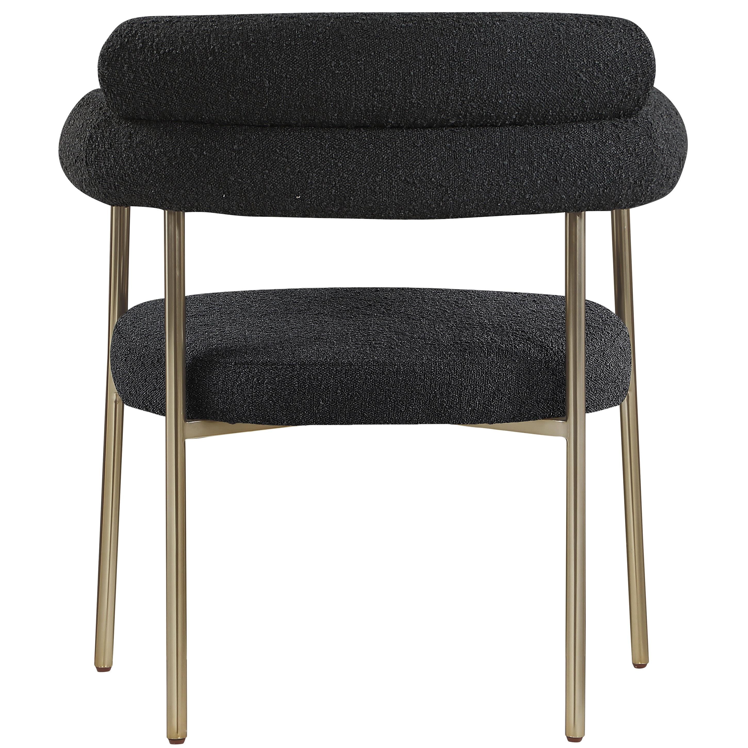 Meridian Blake Black Boucle Fabric Dining Chair