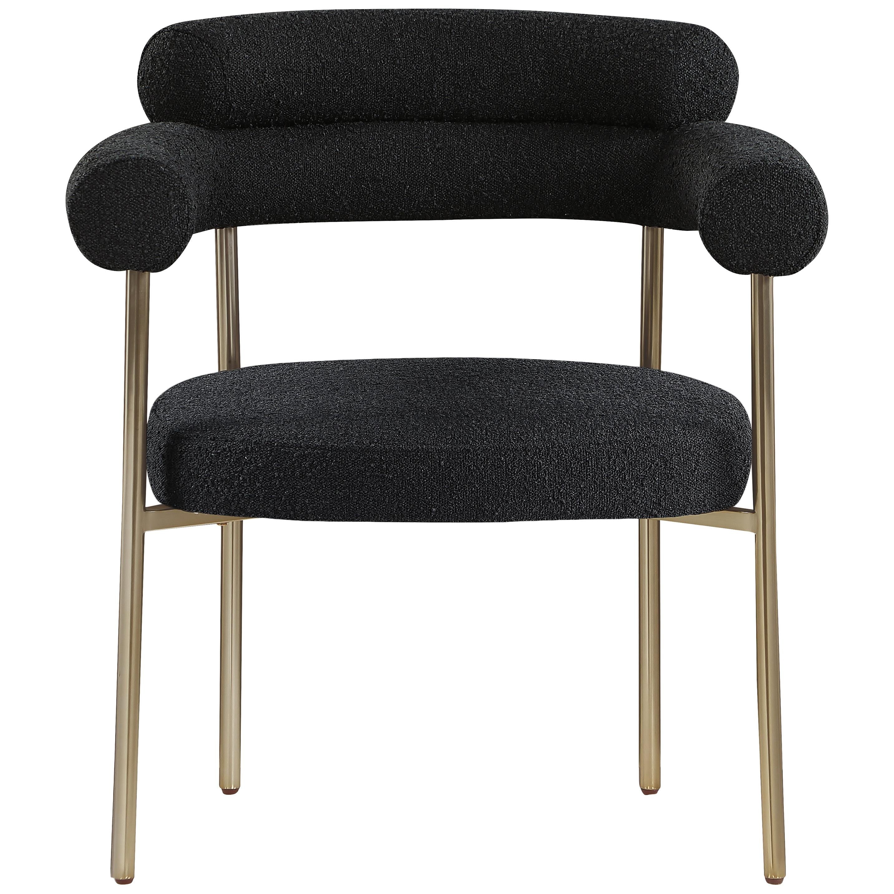 Meridian Blake Black Boucle Fabric Dining Chair