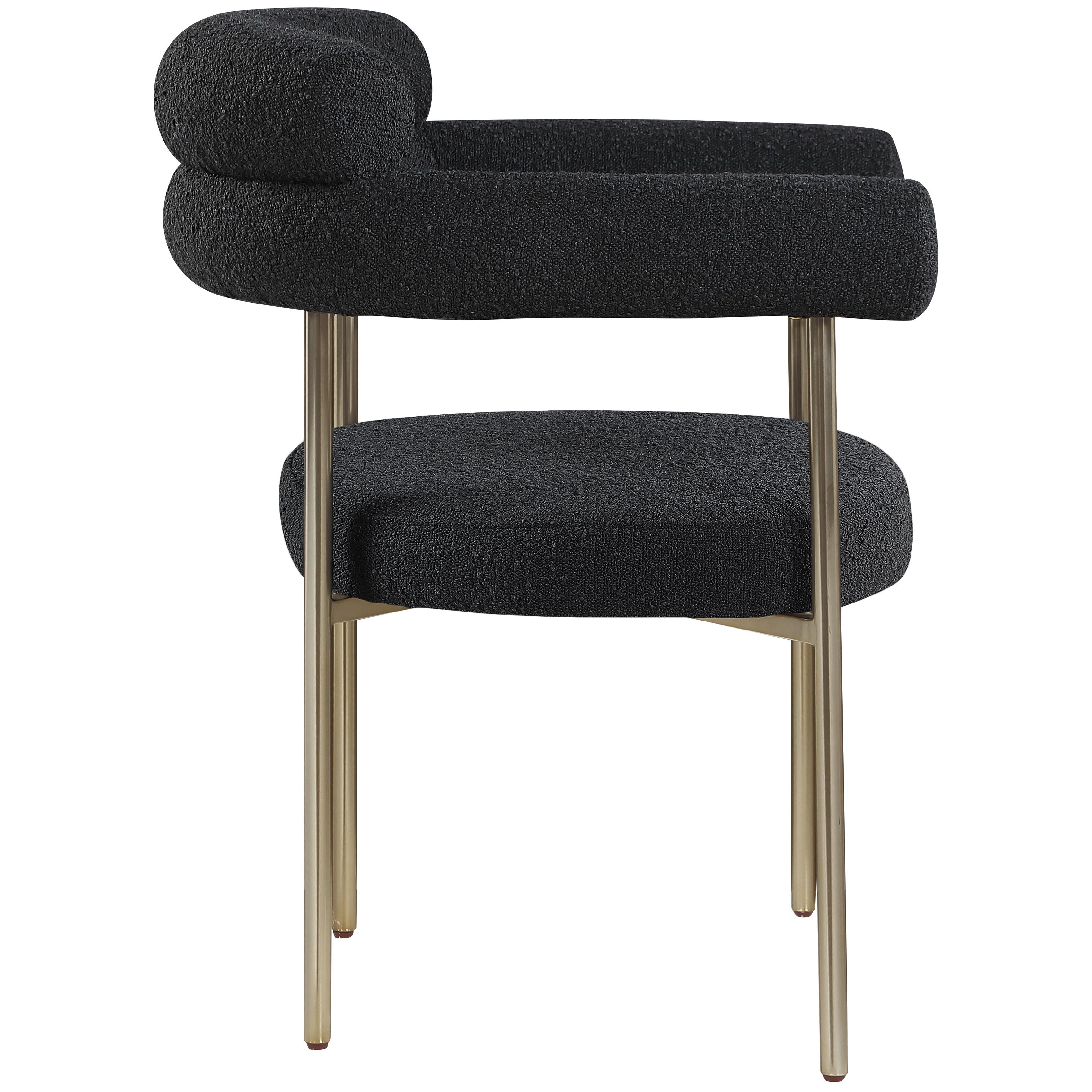 Meridian Blake Black Boucle Fabric Dining Chair