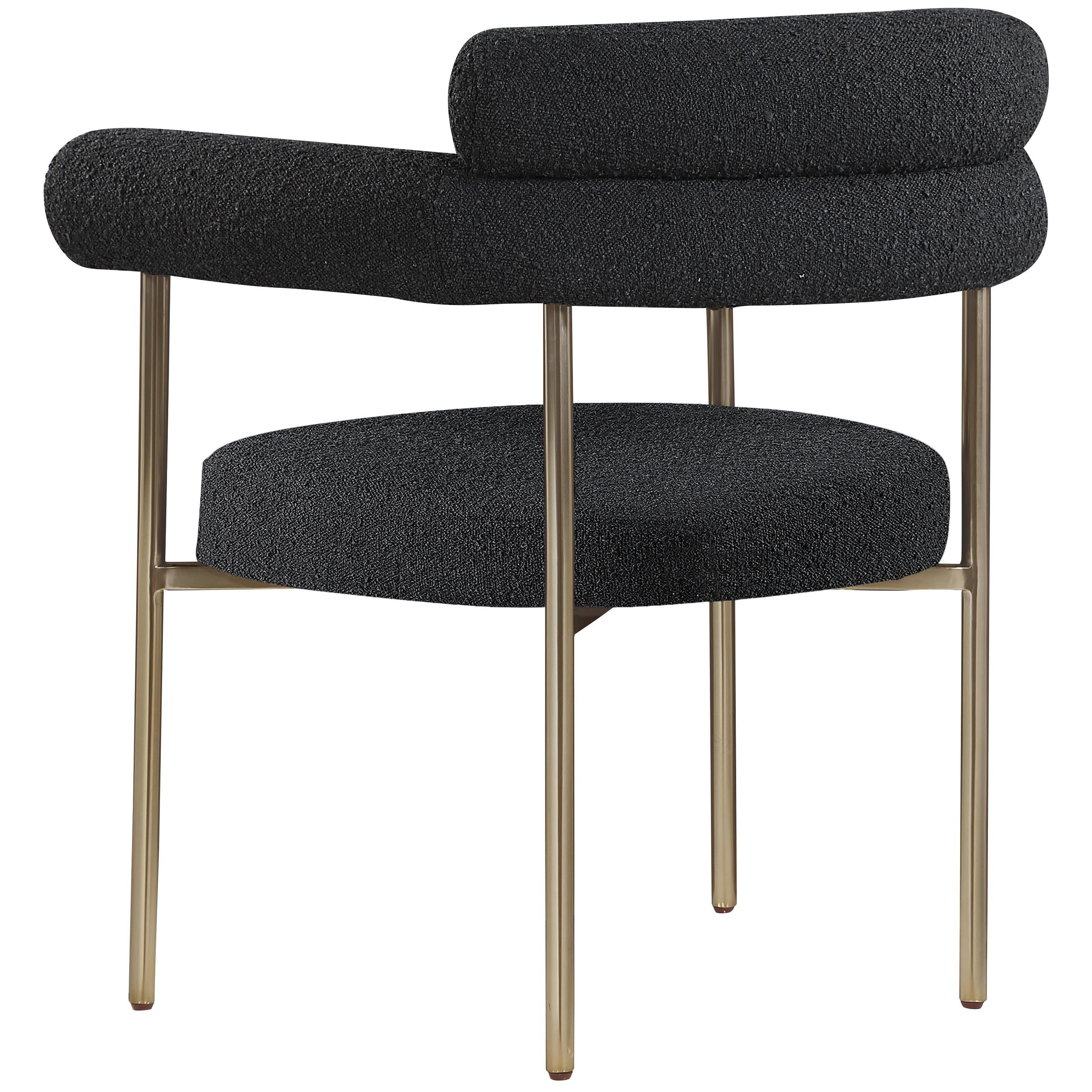 Meridian Blake Black Boucle Fabric Dining Chair