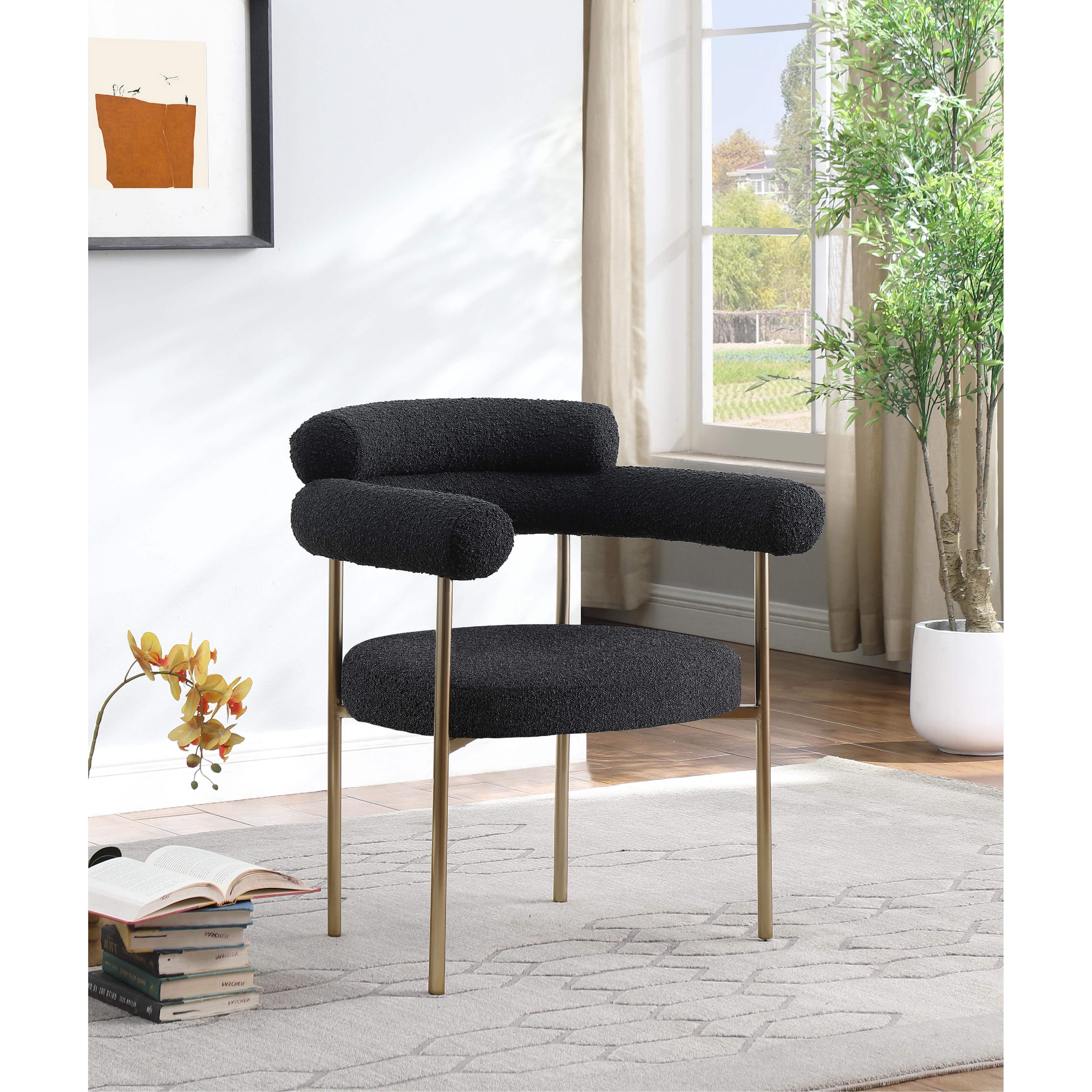 Meridian Blake Black Boucle Fabric Dining Chair