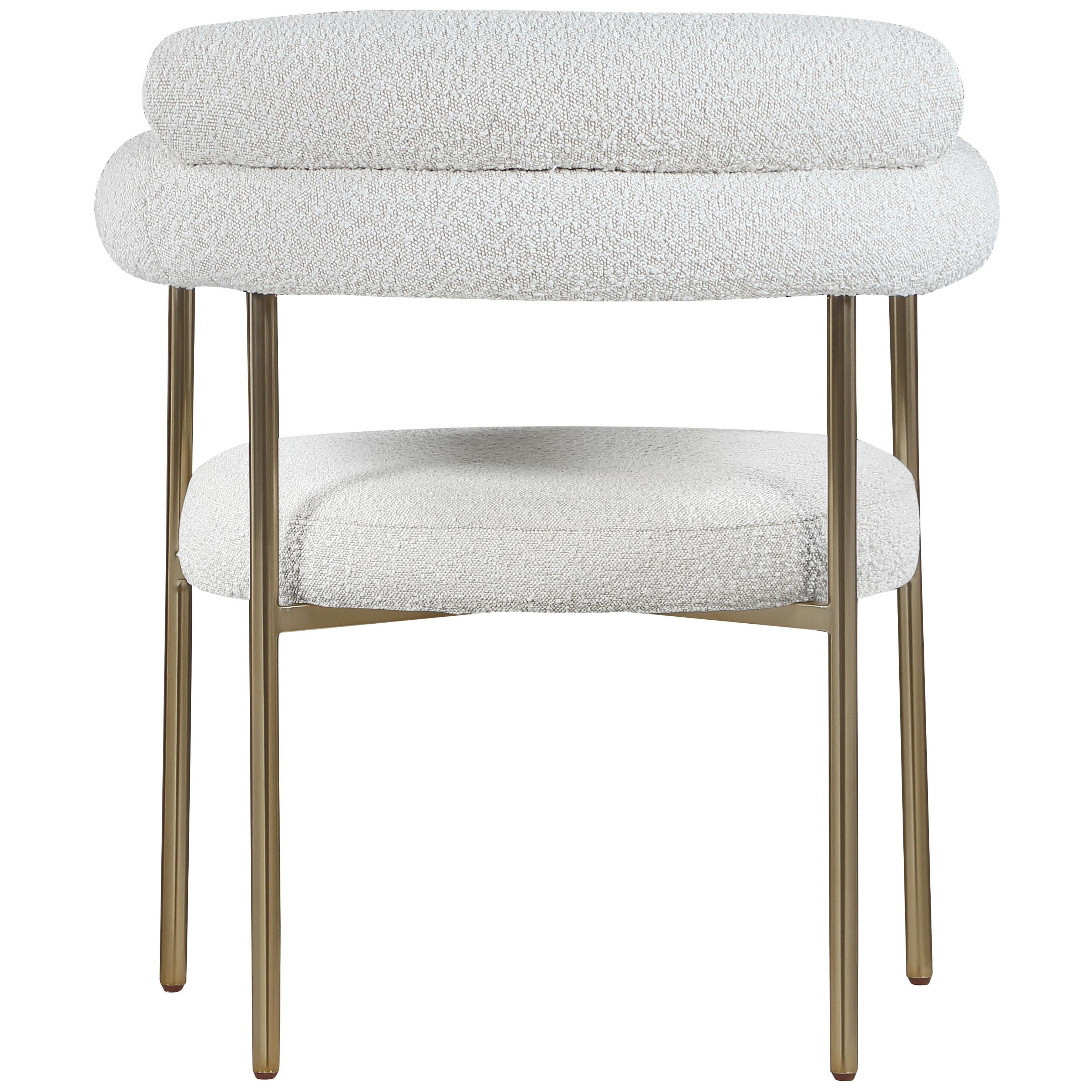 Meridian Blake Cream Boucle Fabric Dining Chair