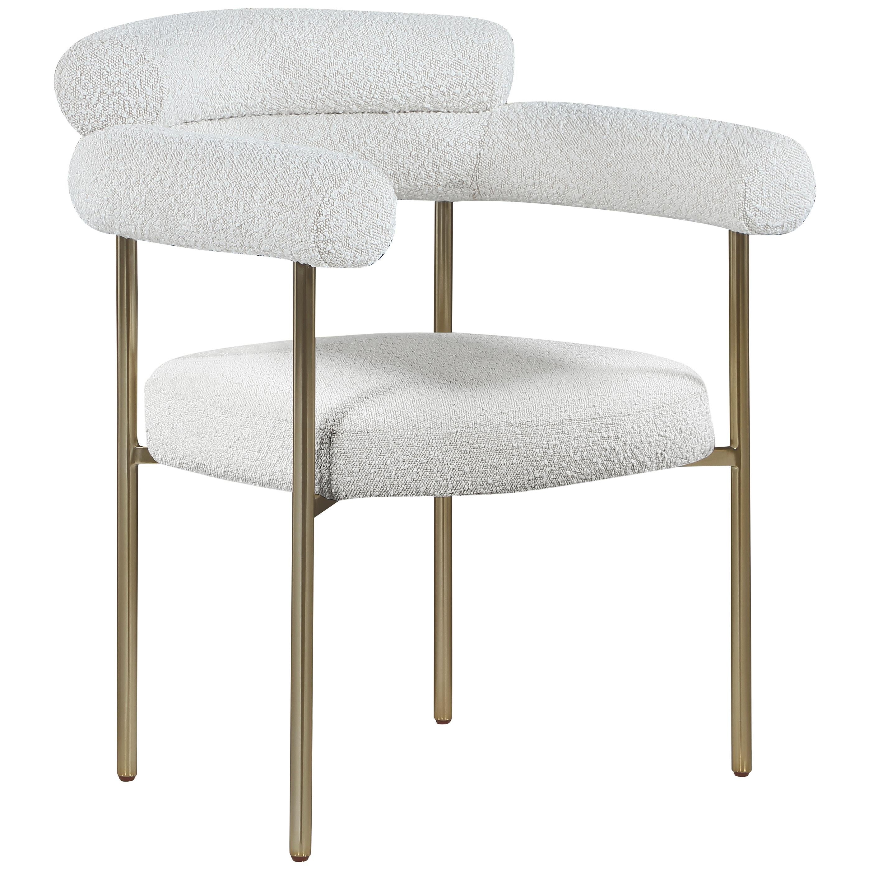 Meridian Blake Cream Boucle Fabric Dining Chair