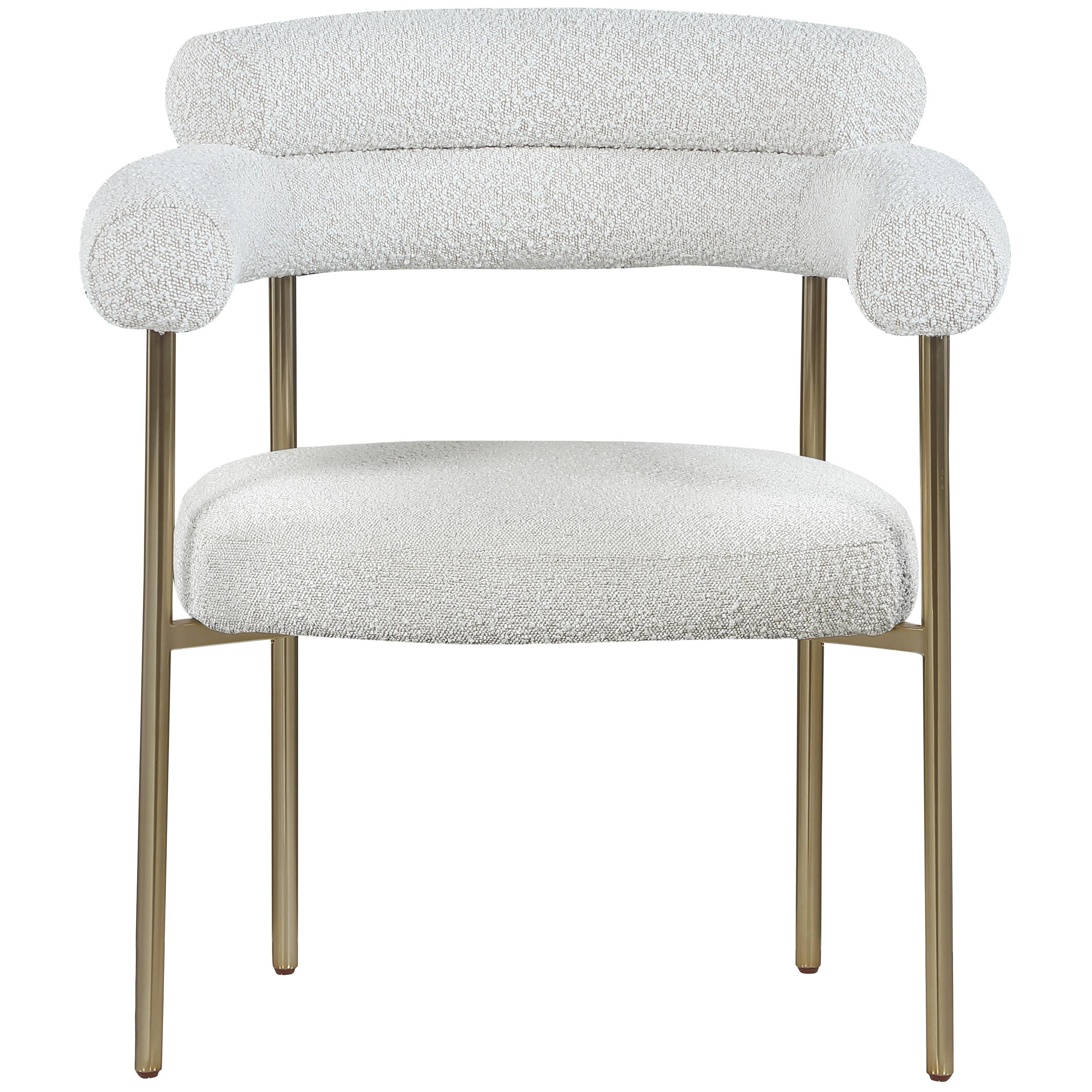 Meridian Blake Cream Boucle Fabric Dining Chair