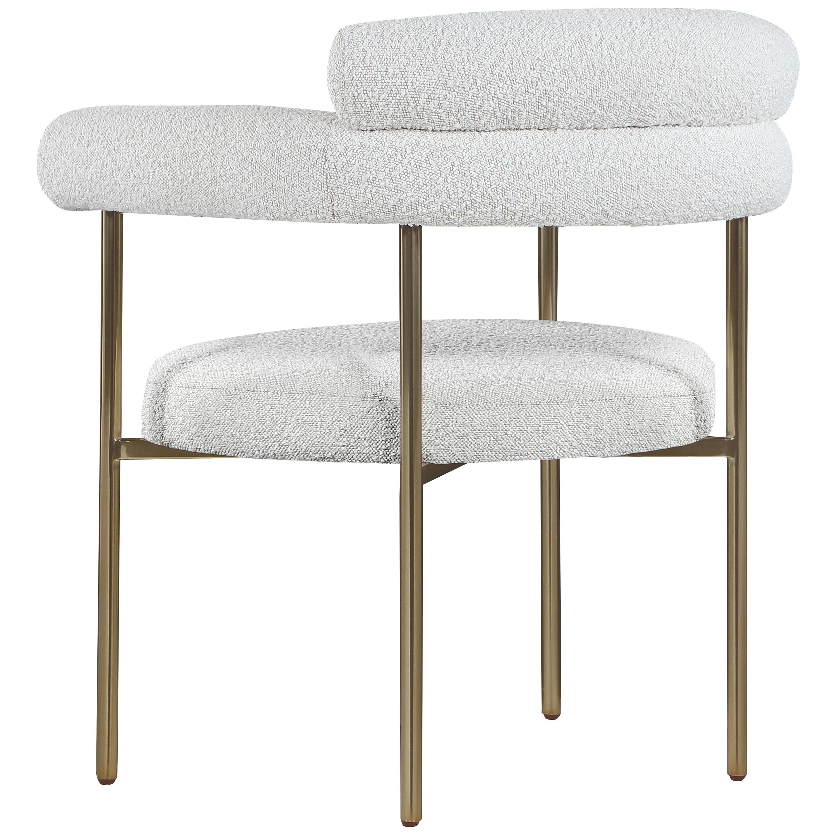 Meridian Blake Cream Boucle Fabric Dining Chair