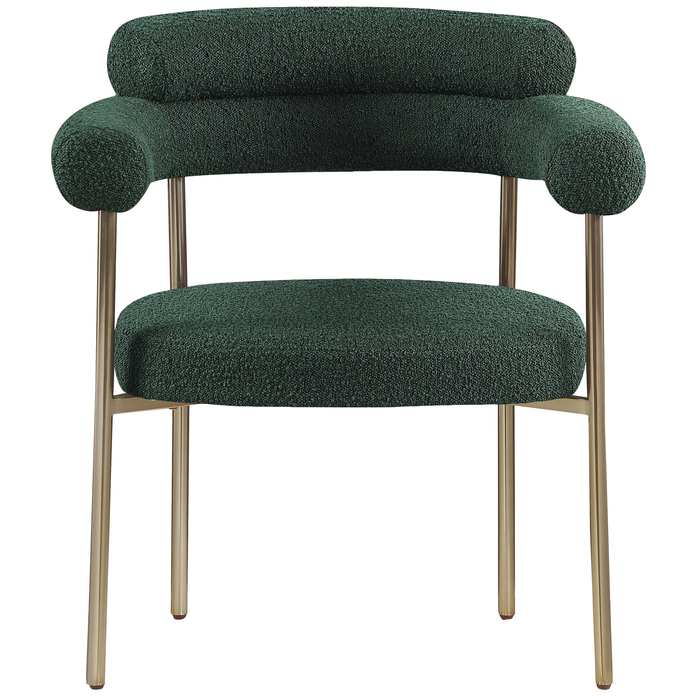 Meridian Blake Green Boucle Fabric Dining Chair