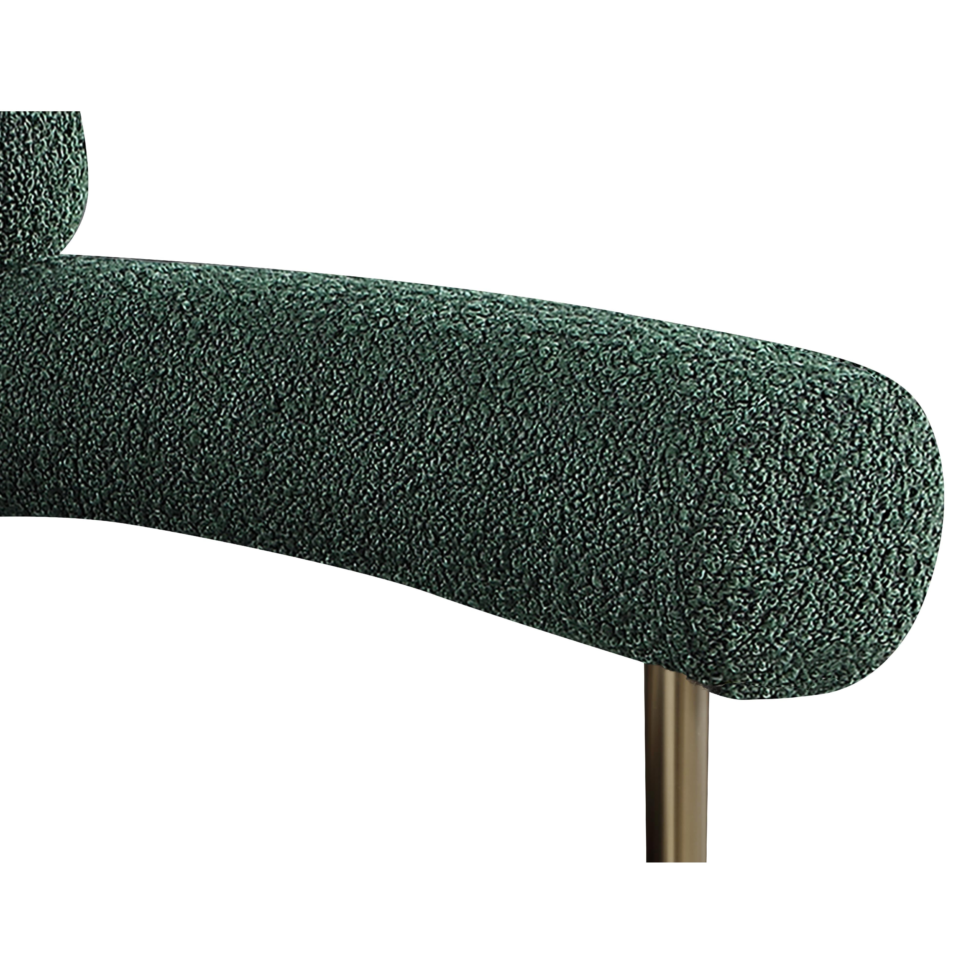 Meridian Blake Green Boucle Fabric Dining Chair