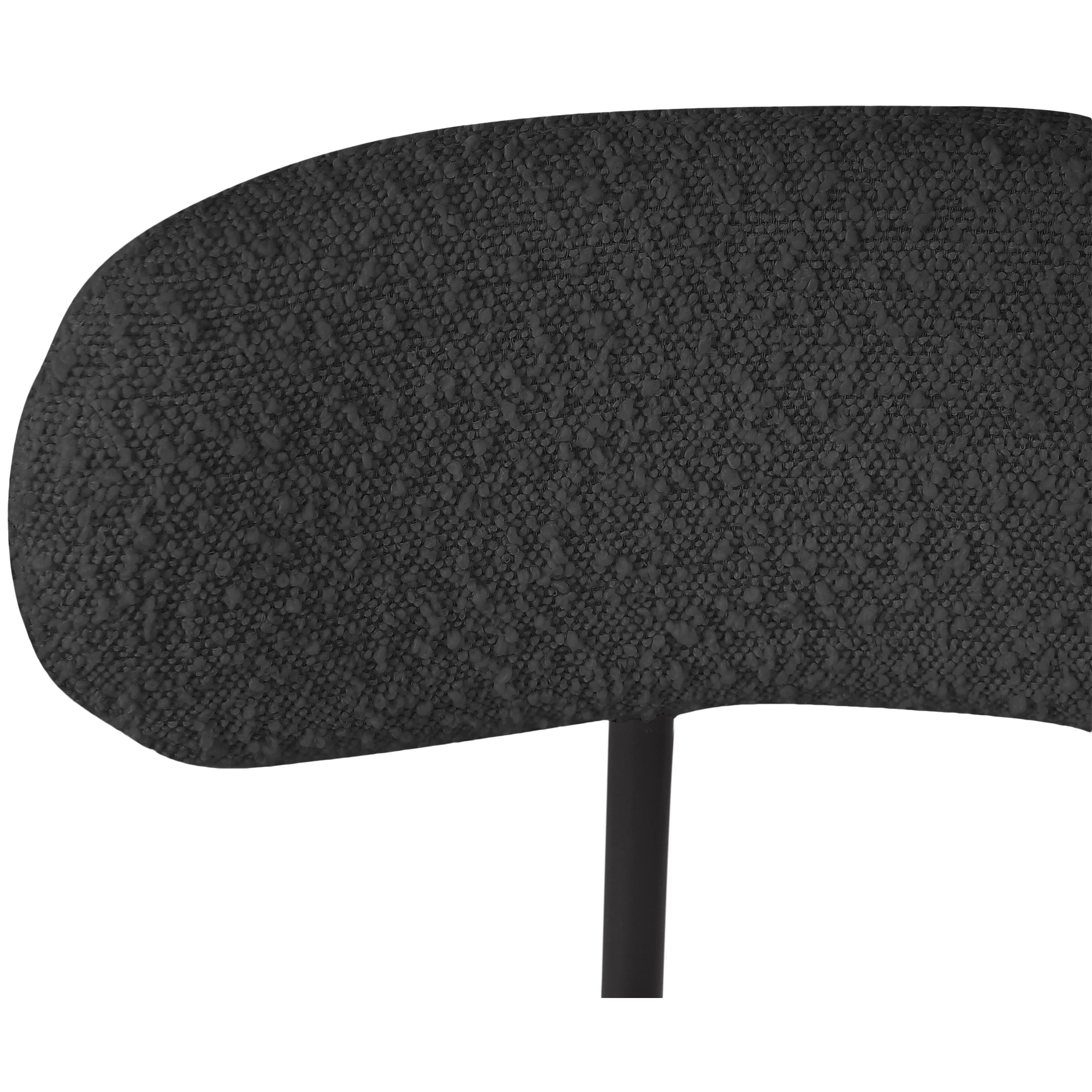 Meridian Beacon Black Boucle Fabric Stool