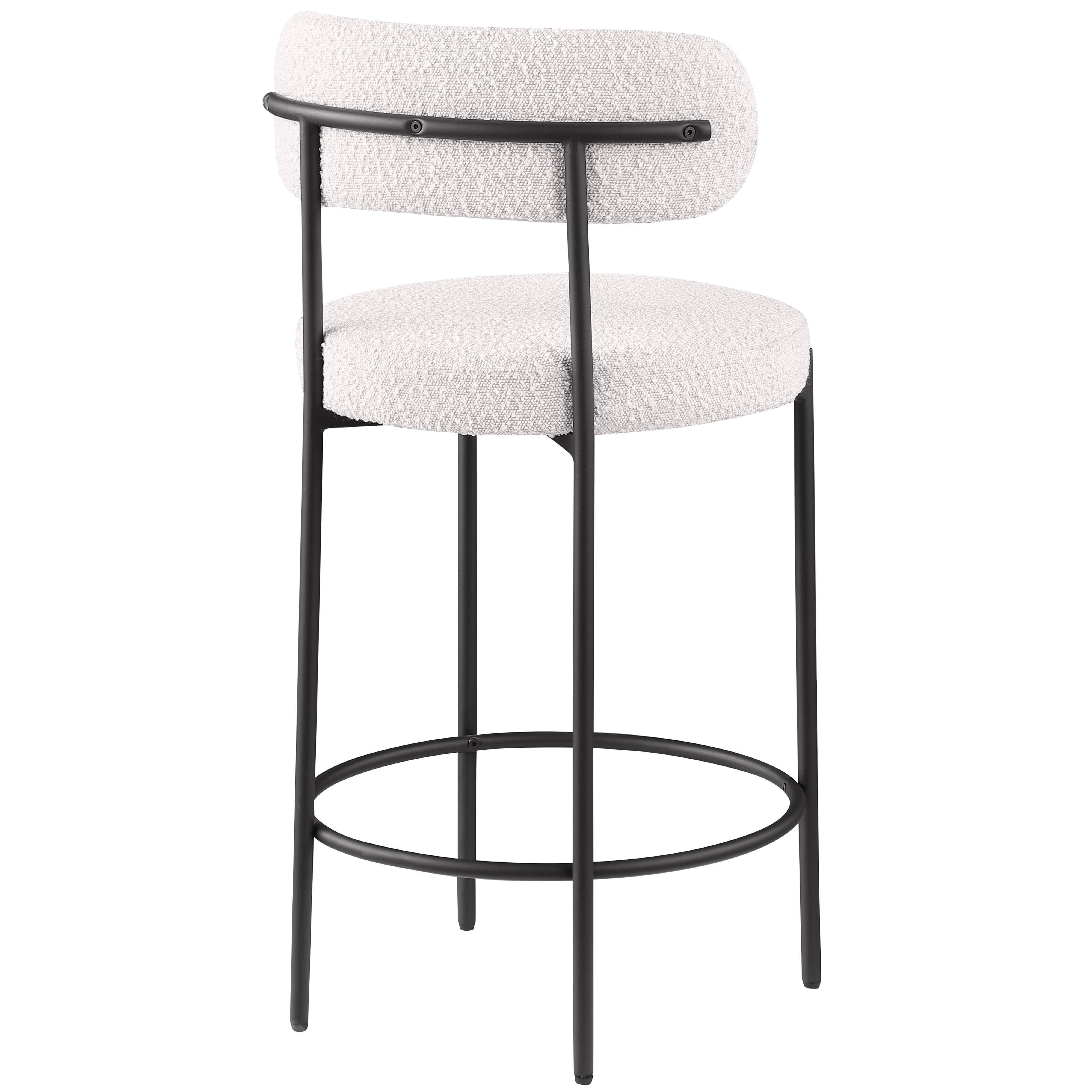 Meridian Beacon Cream Boucle Fabric Stool