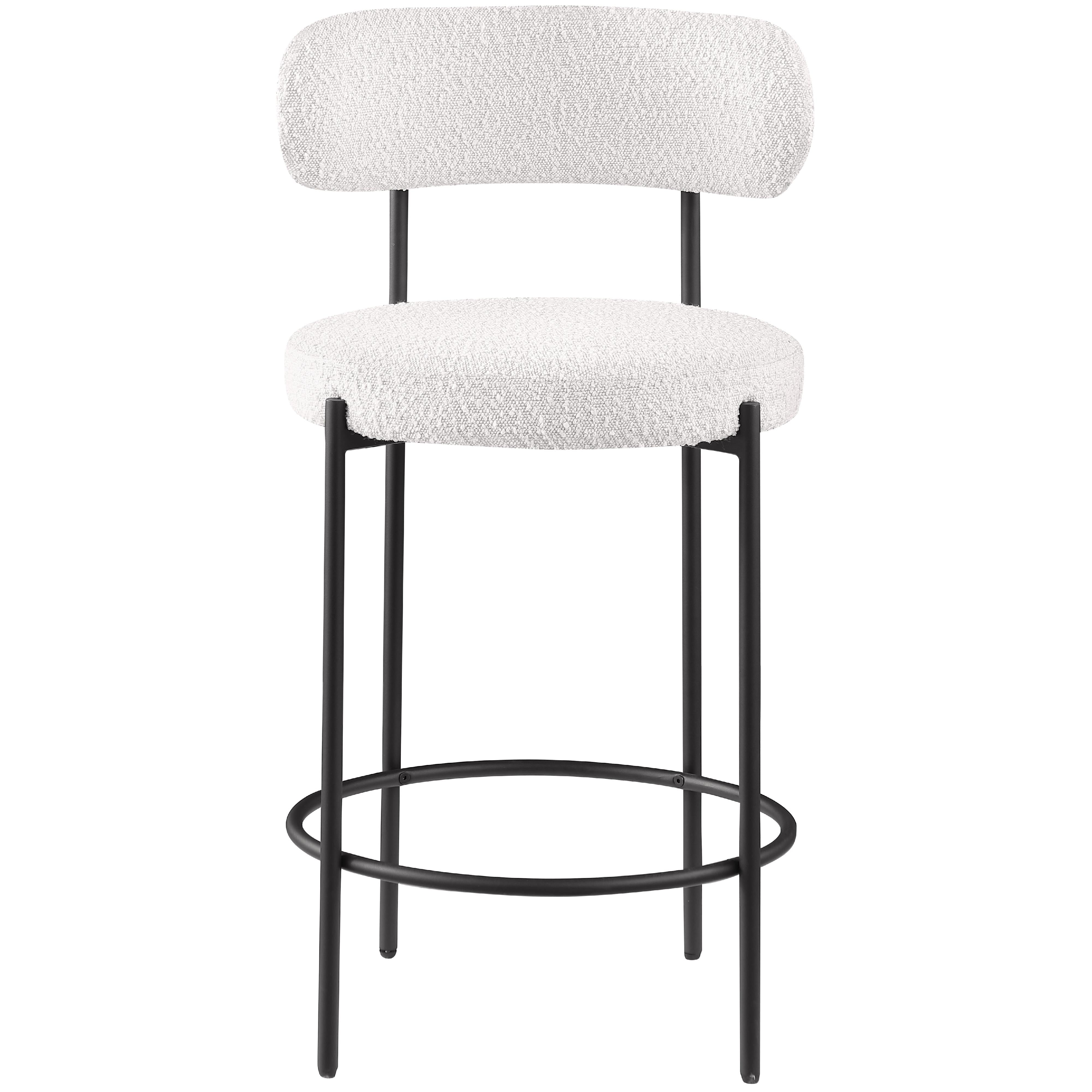 Meridian Beacon Cream Boucle Fabric Stool