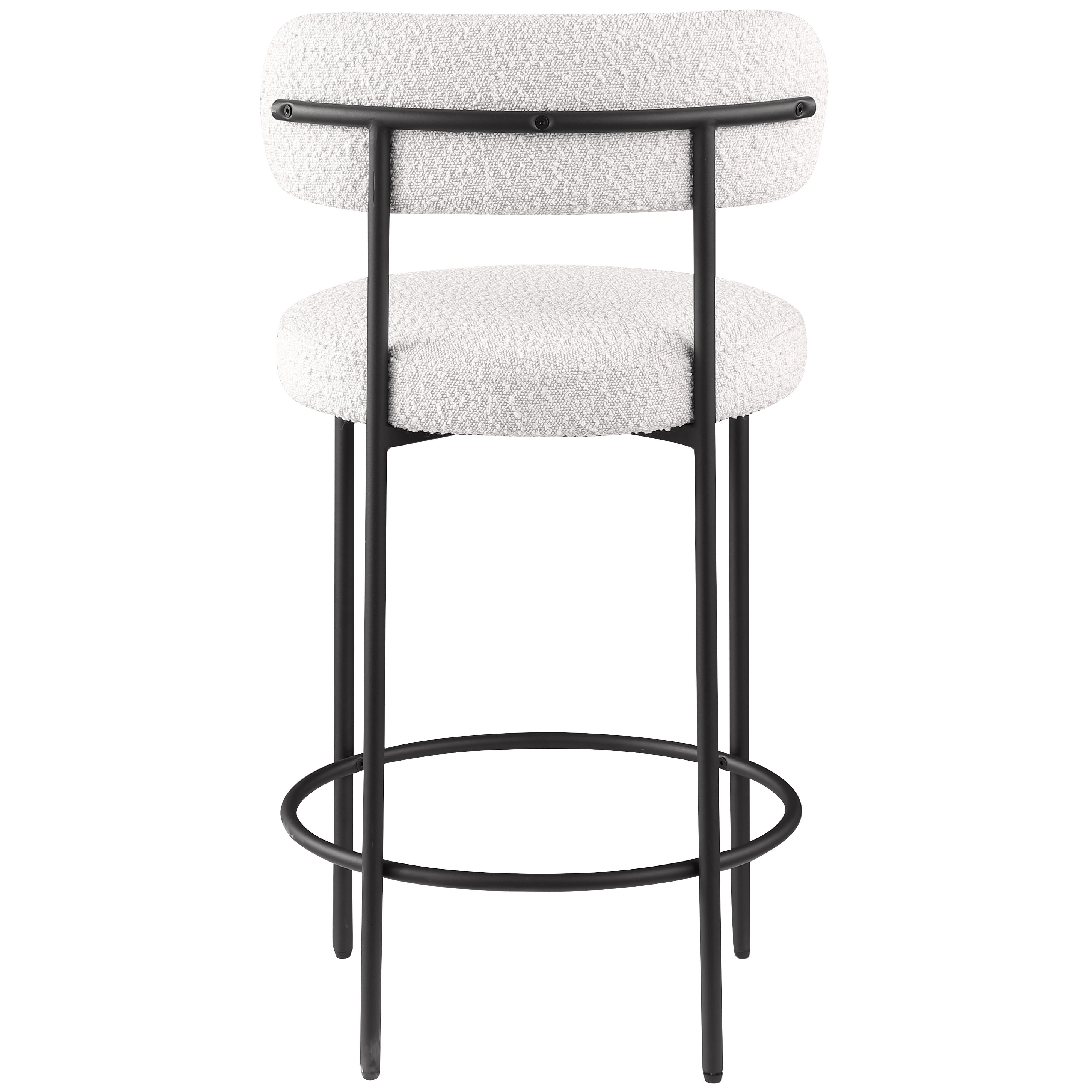 Meridian Beacon Cream Boucle Fabric Stool