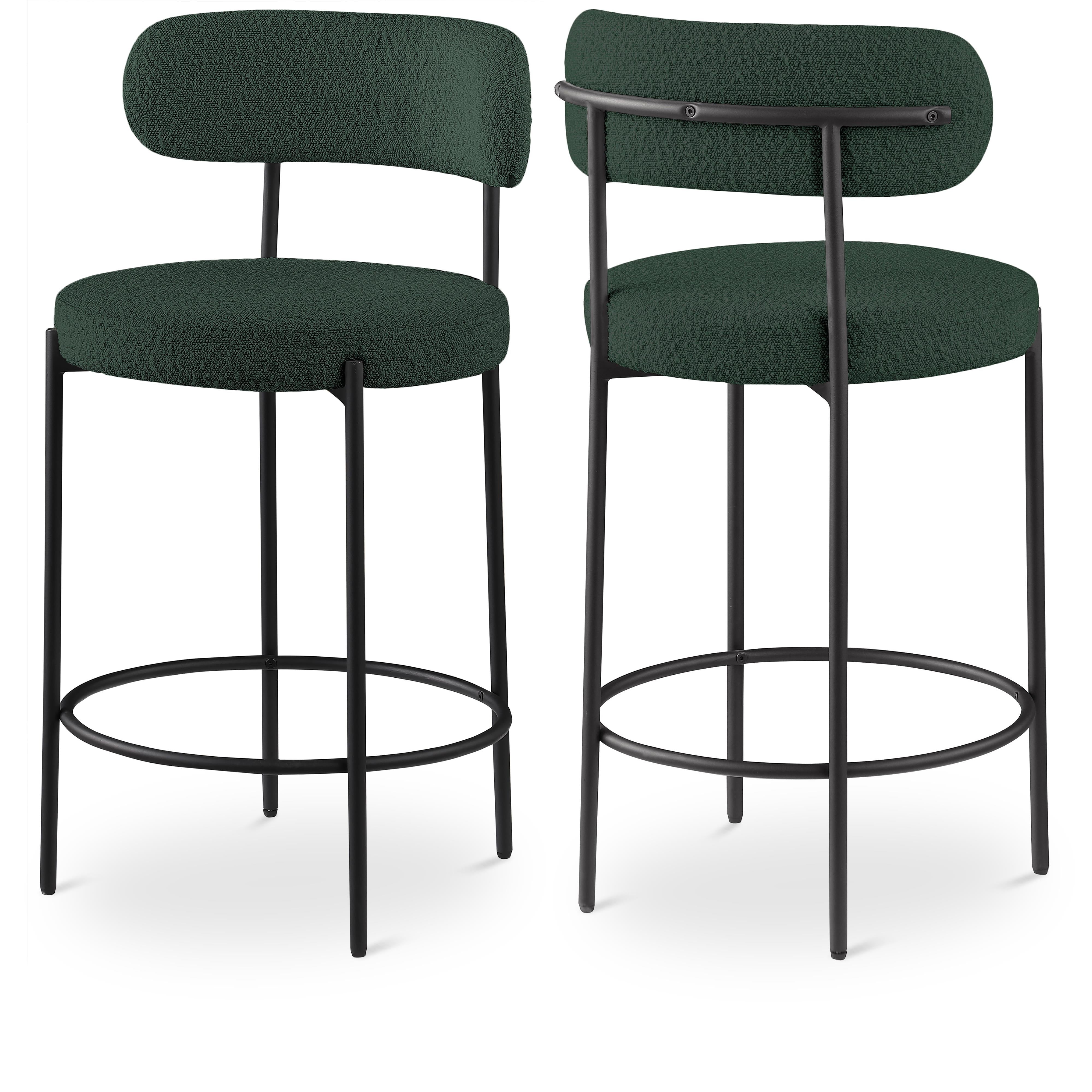 Meridian Beacon Green Boucle Fabric Stool