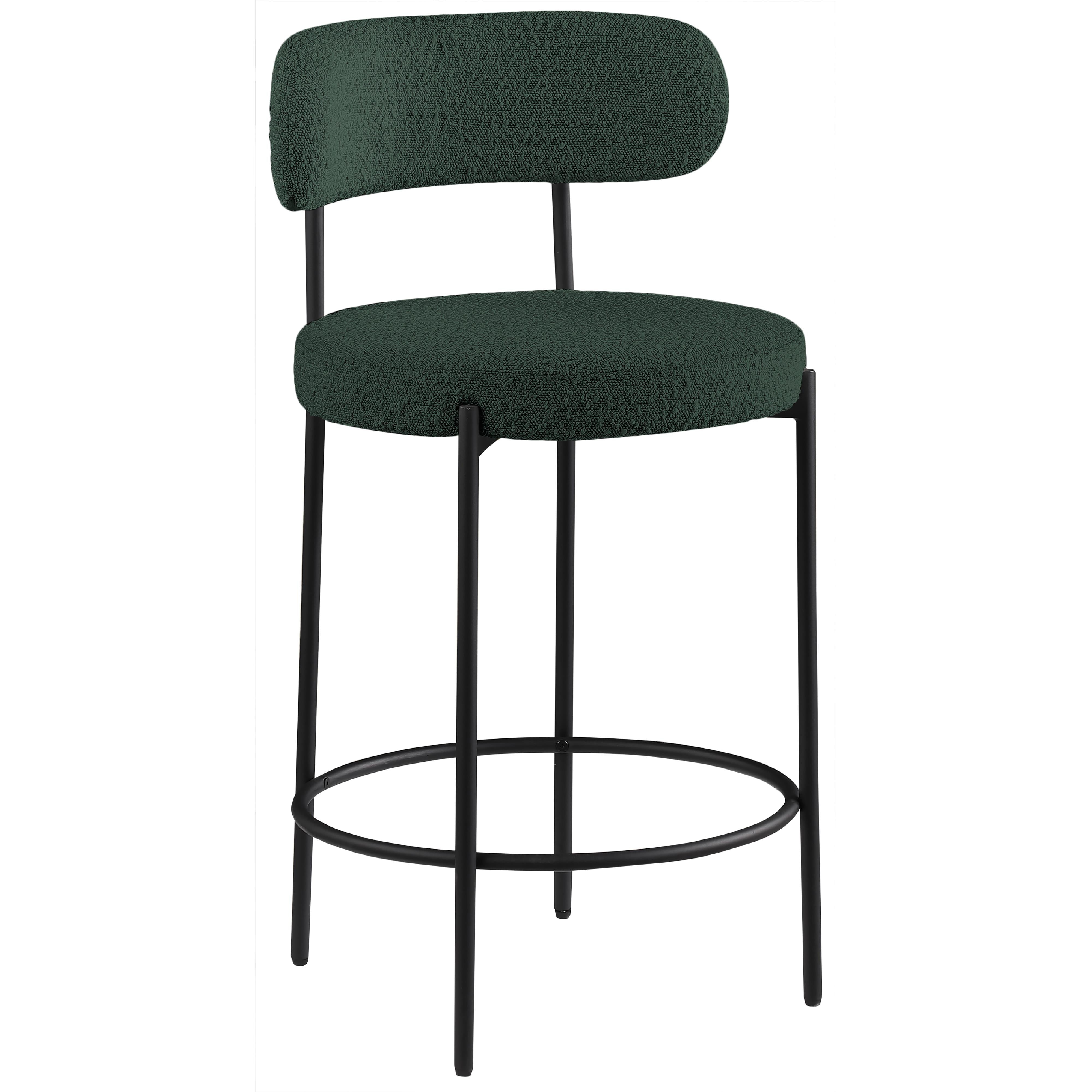 Meridian Beacon Green Boucle Fabric Stool