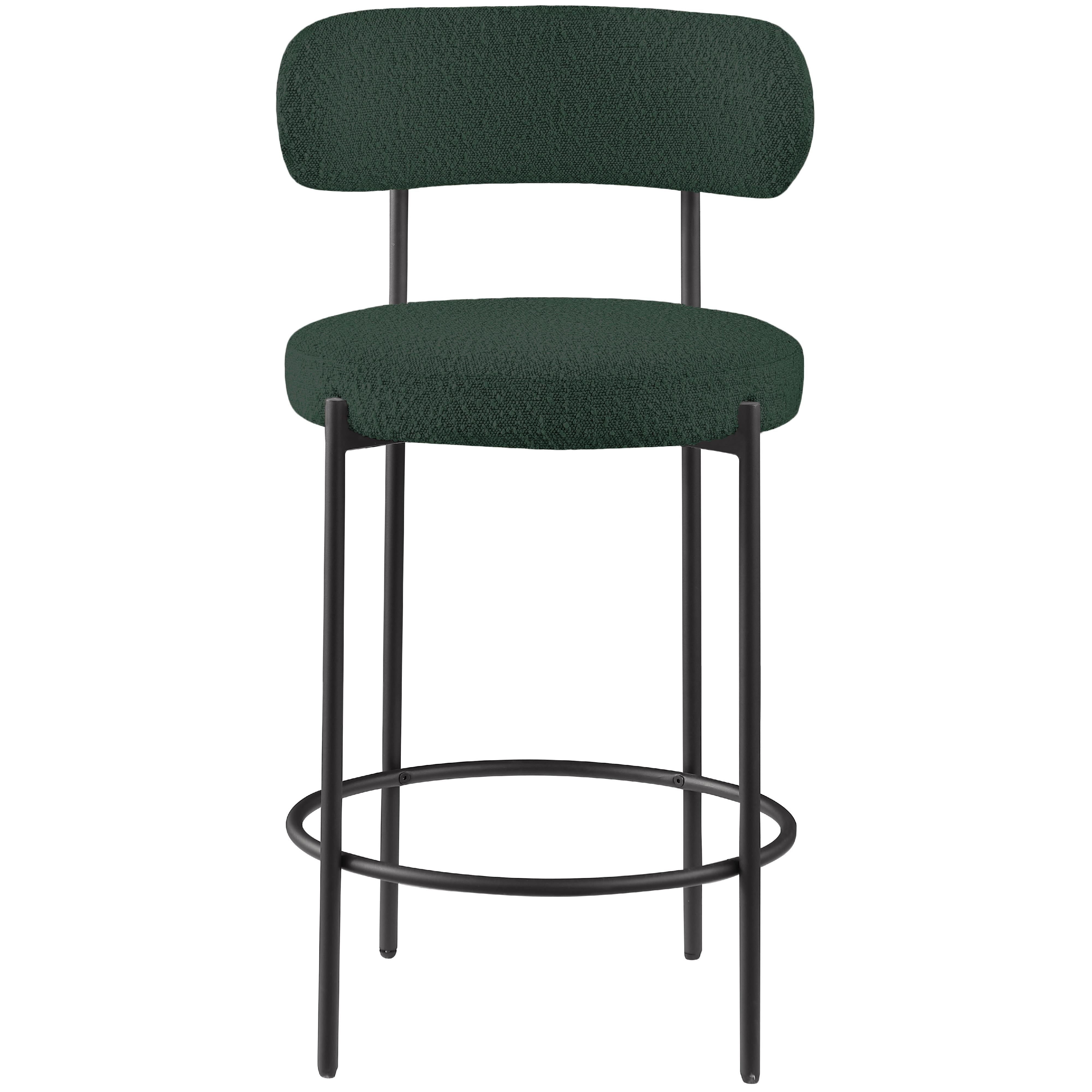 Meridian Beacon Green Boucle Fabric Stool