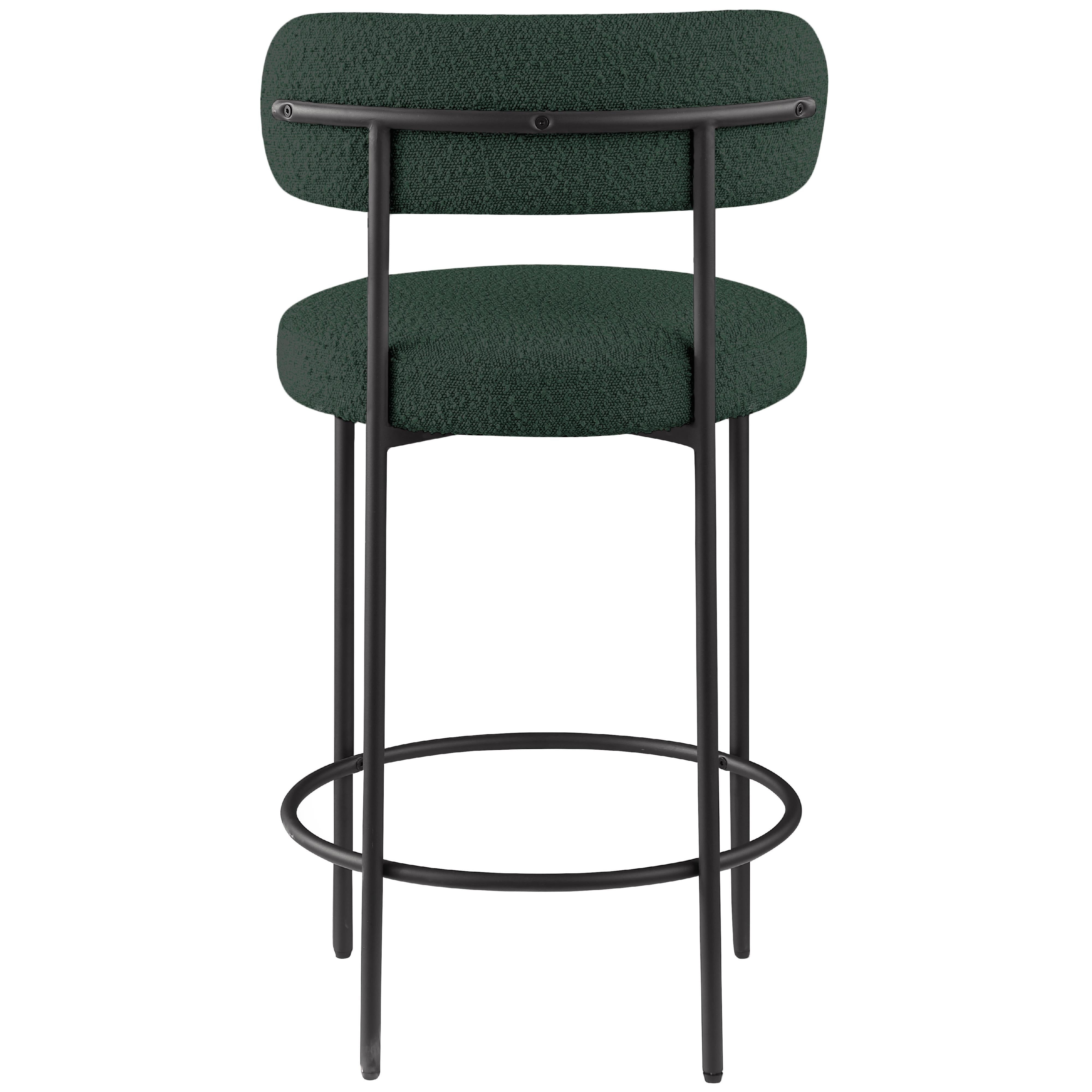 Meridian Beacon Green Boucle Fabric Stool