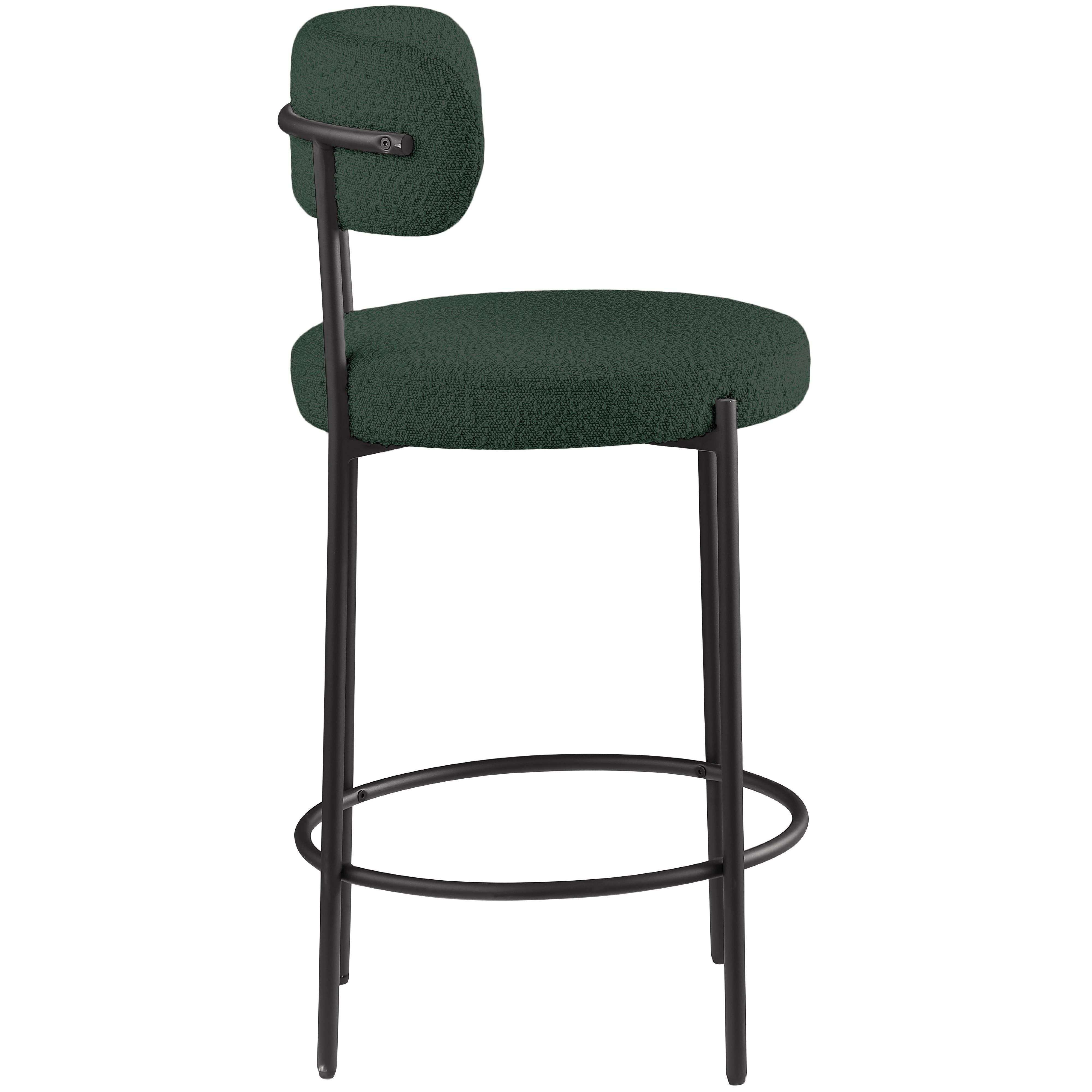 Meridian Beacon Green Boucle Fabric Stool