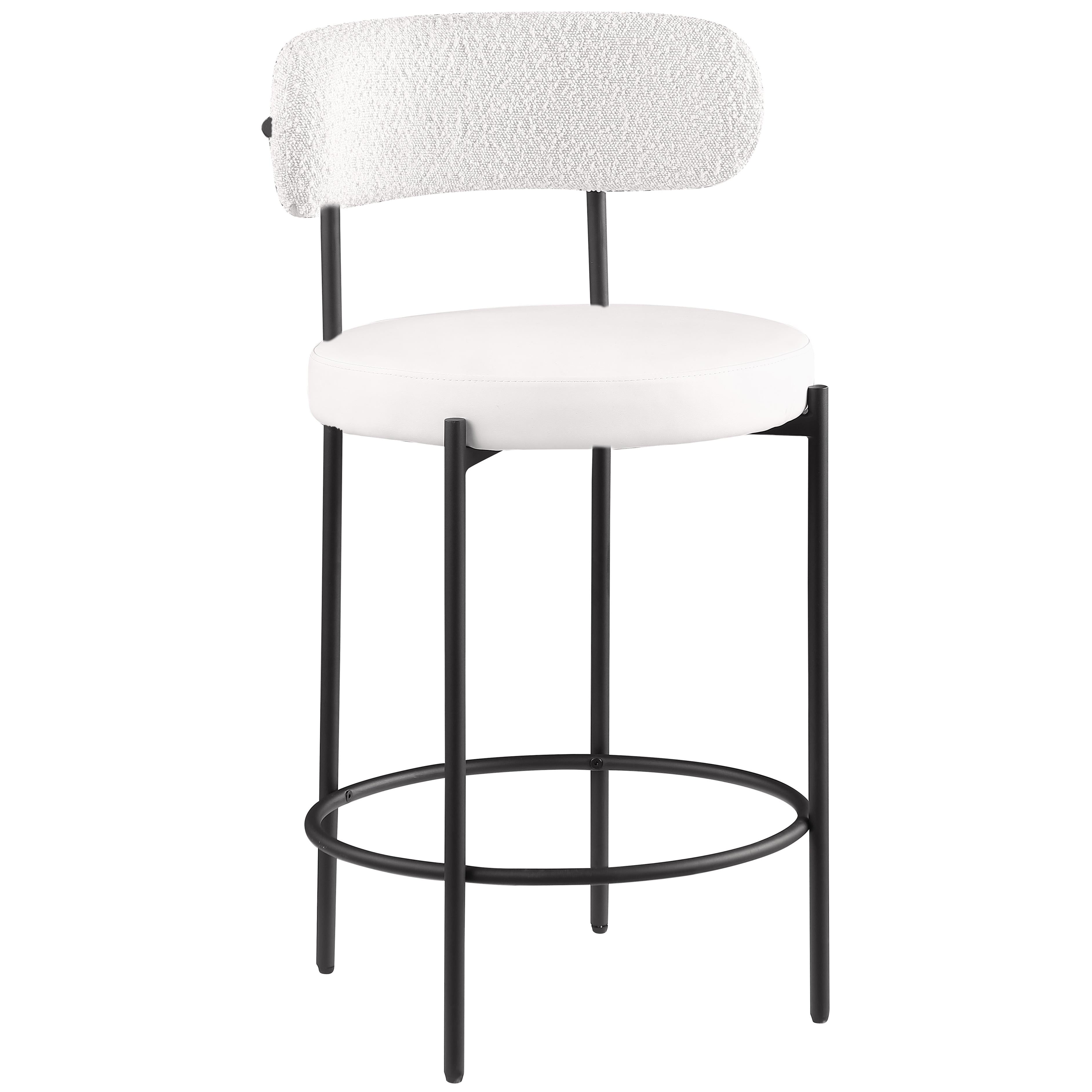 Meridian Beacon Cream Vegan Leather Seat Stool