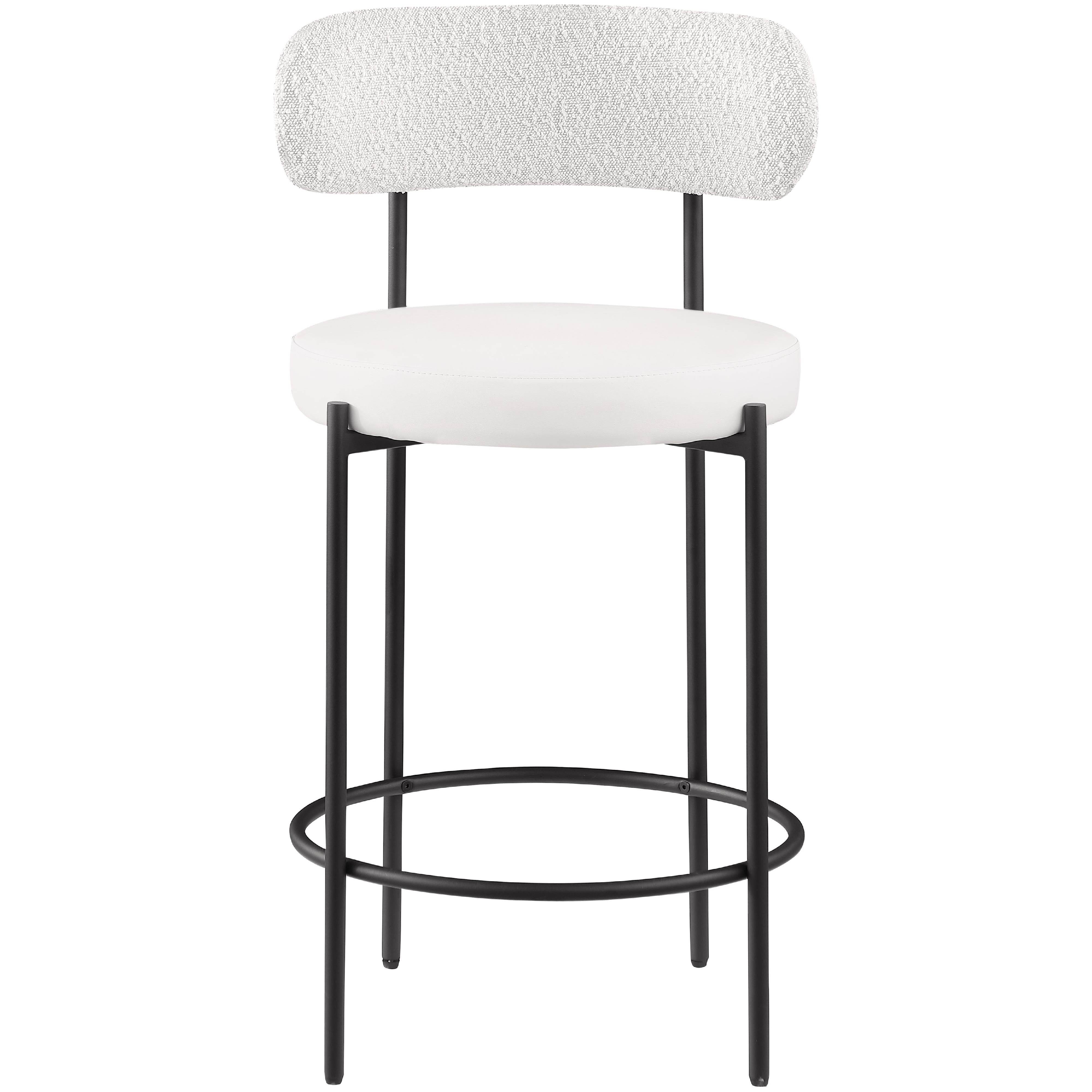 Meridian Beacon Cream Vegan Leather Seat Stool