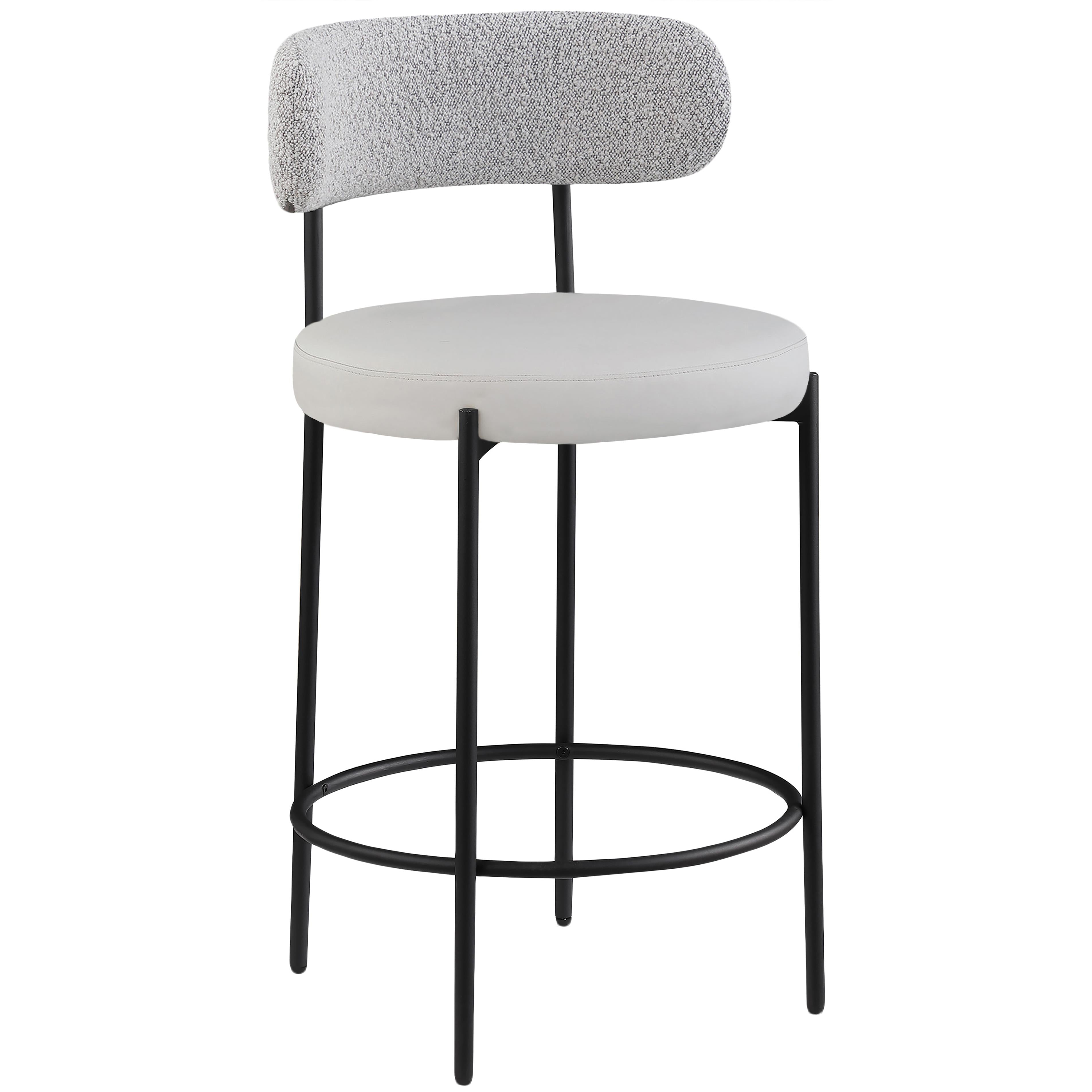 Meridian Beacon Taupe Vegan Leather Seat Stool