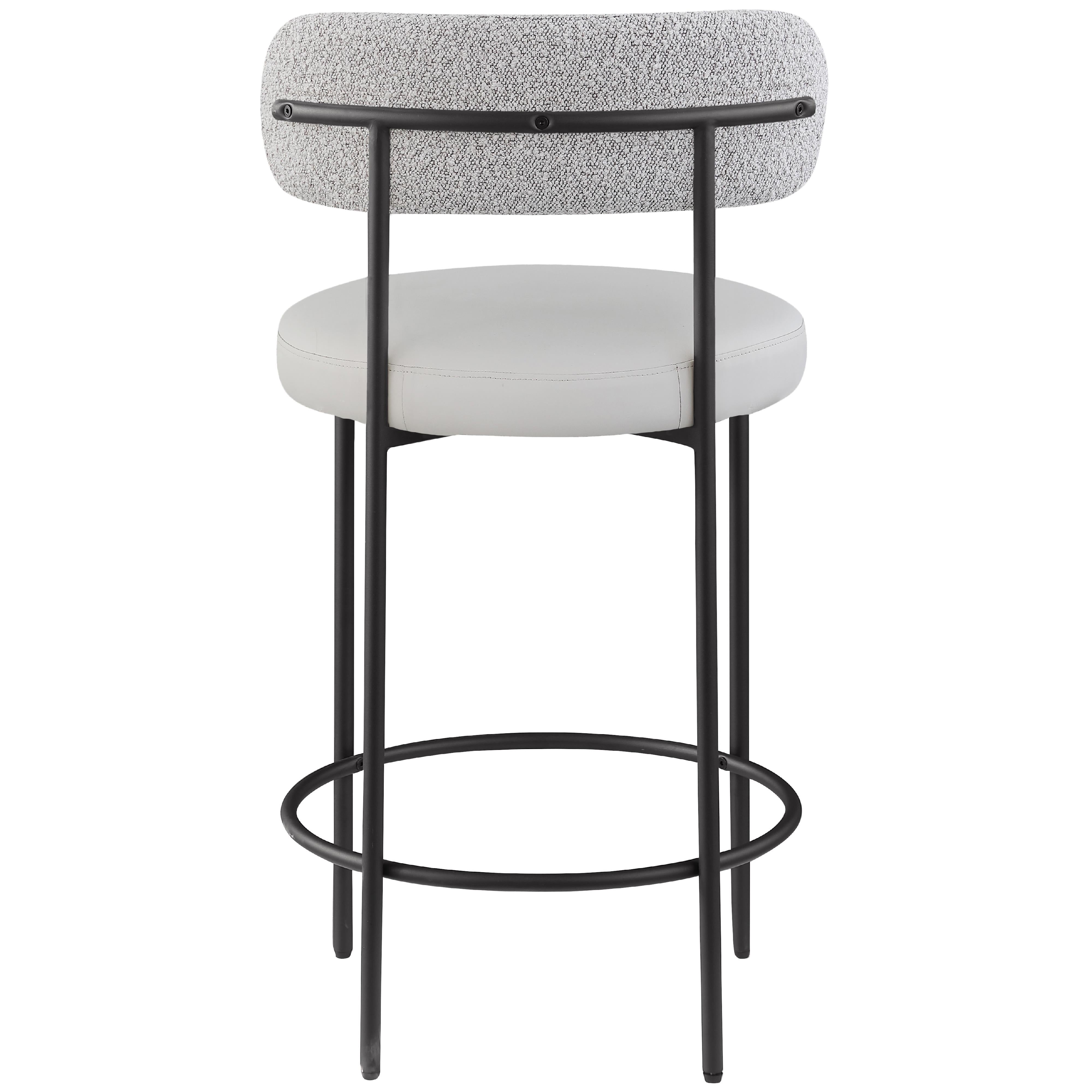 Meridian Beacon Taupe Vegan Leather Seat Stool