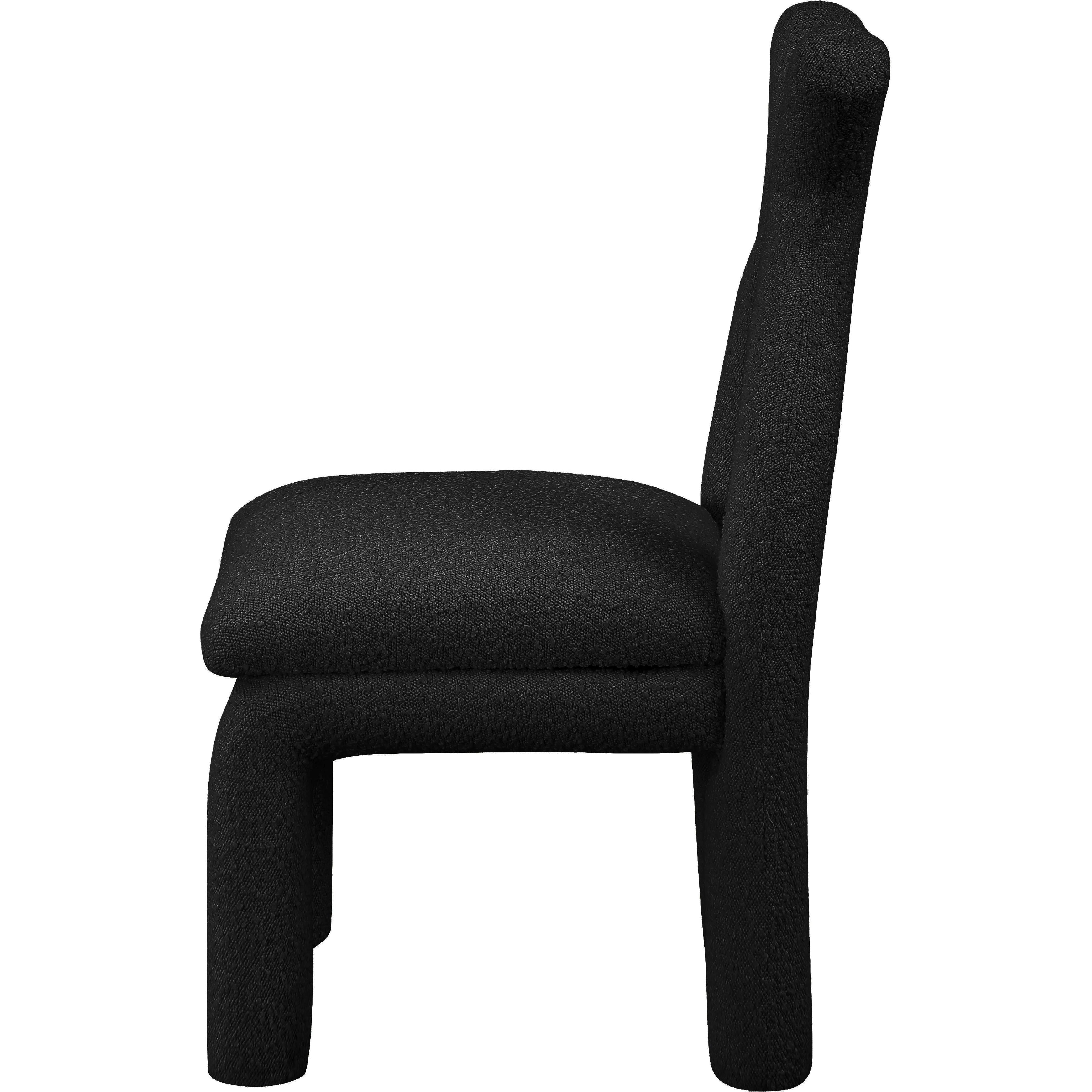 Meridian Xena Black Boucle Fabric Accent/Dining Chair