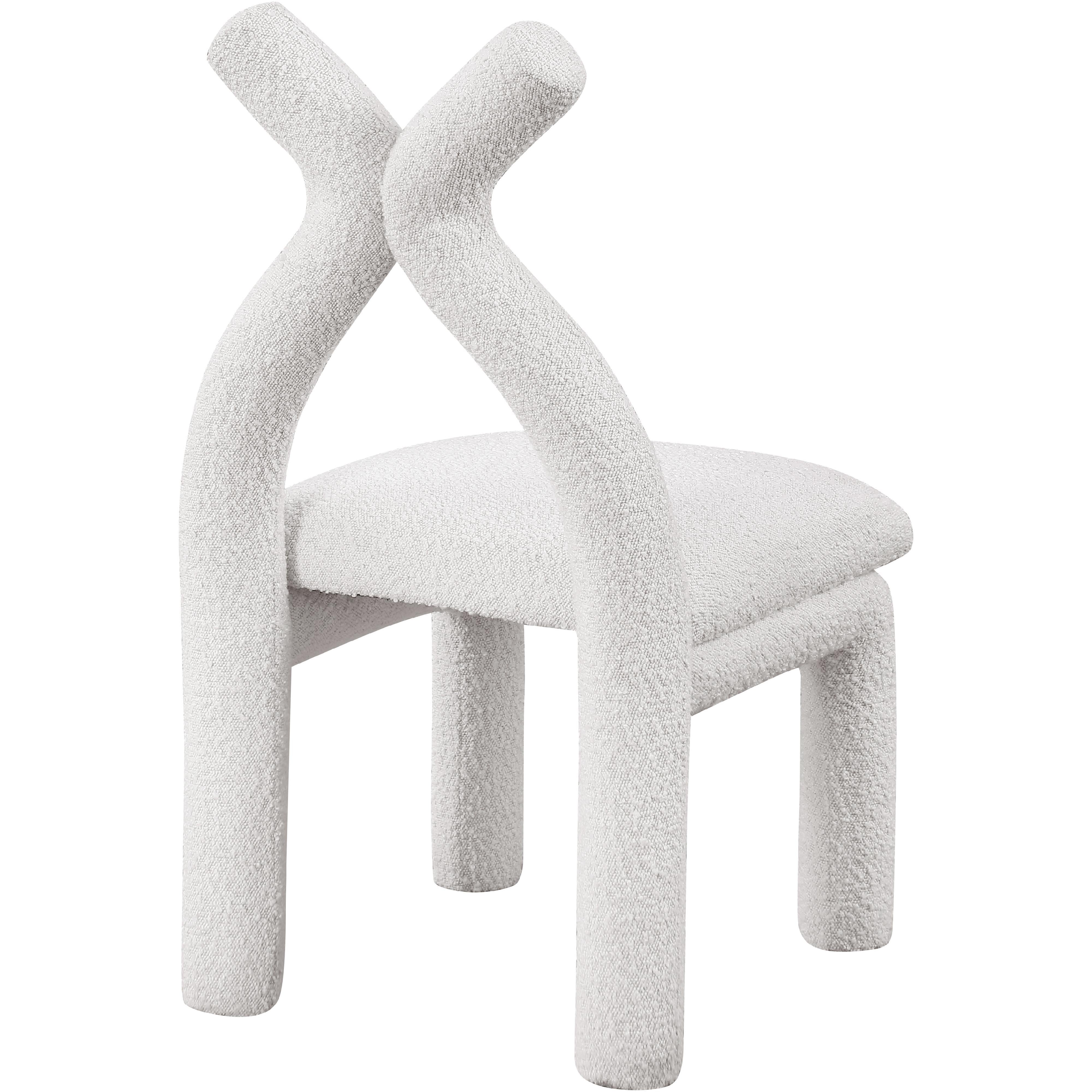 Meridian Xena Cream Boucle Fabric Accent/Dining Chair