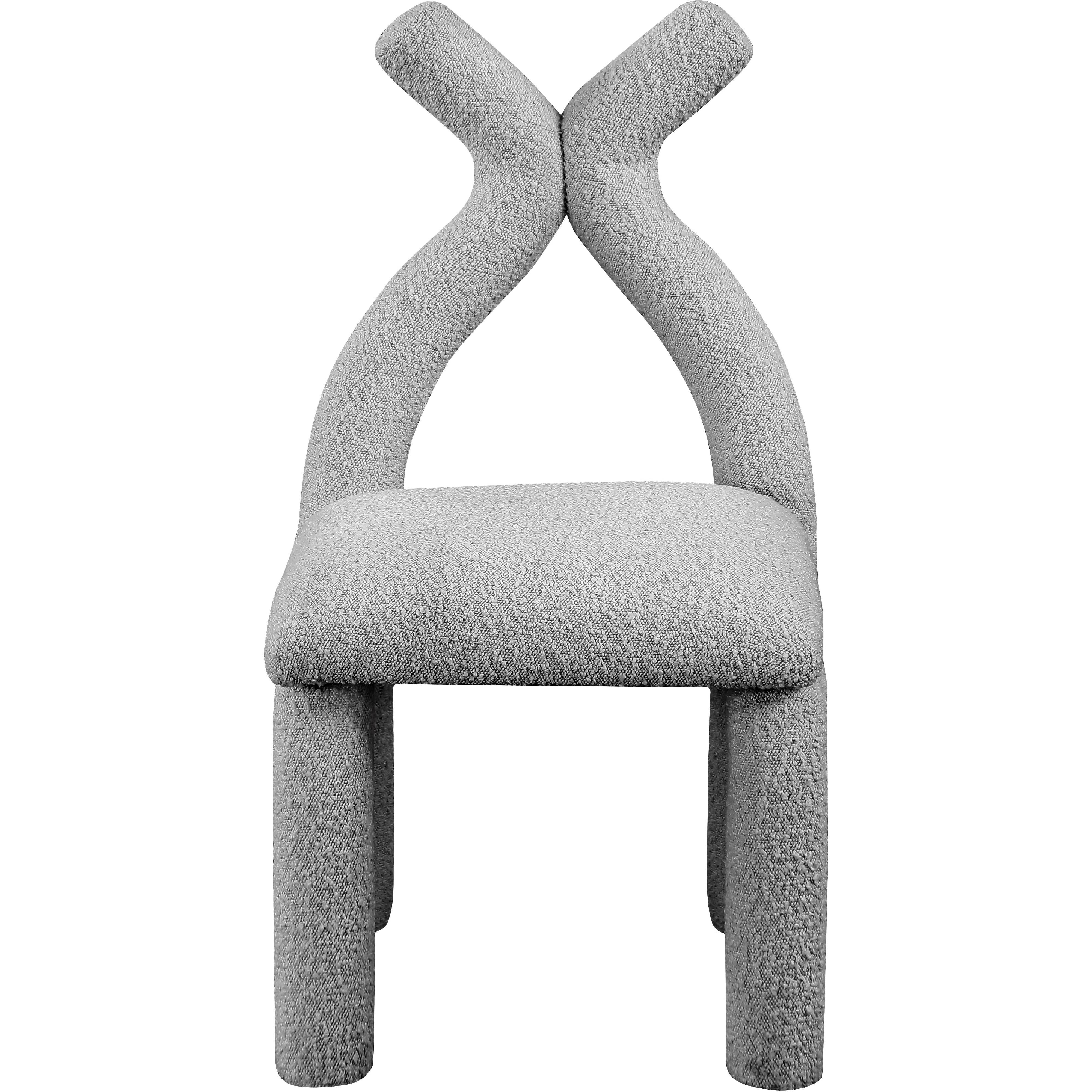 Meridian Xena Grey Boucle Fabric Accent/Dining Chair