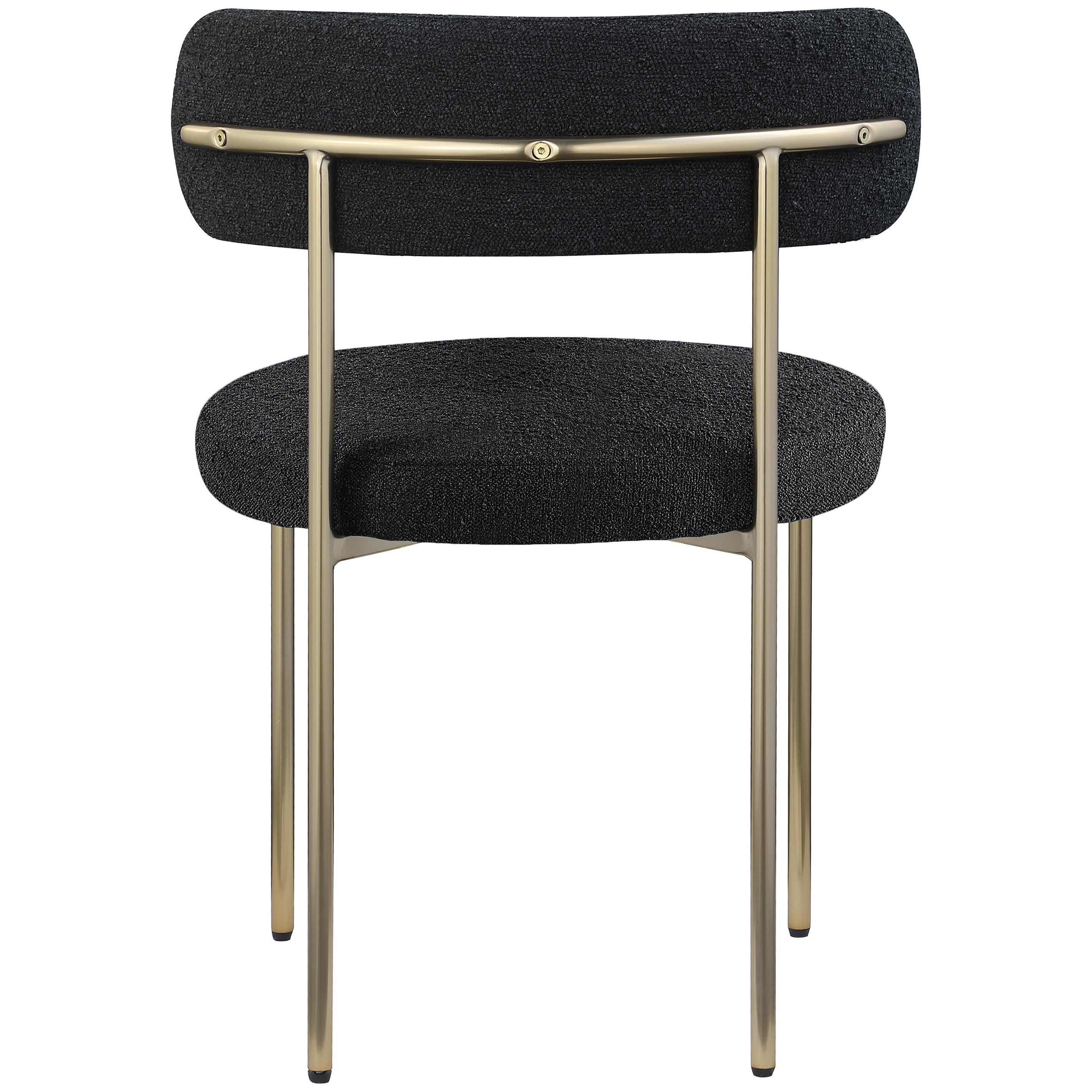 Meridian Beacon Black Boucle Fabric Dining Chair