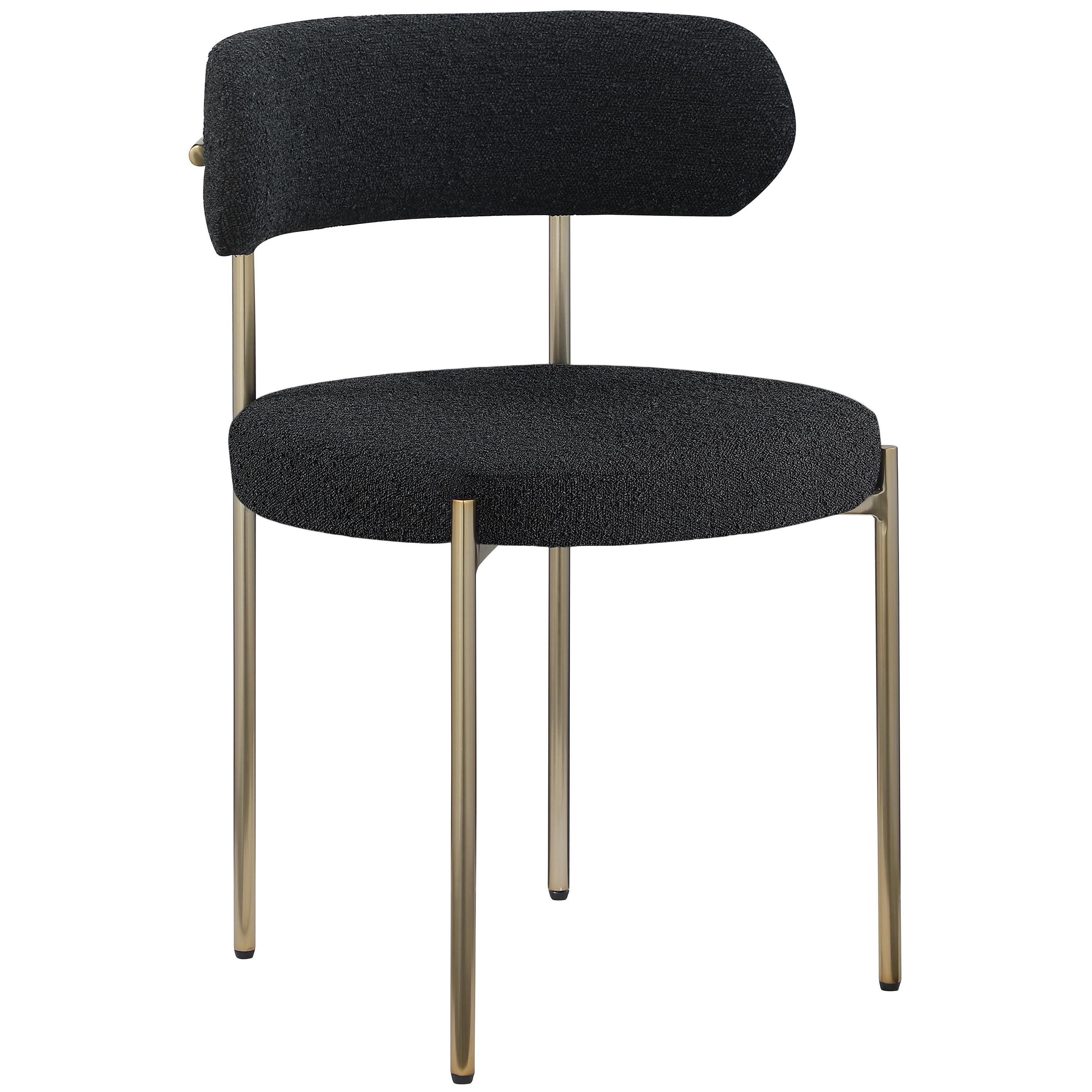 Meridian Beacon Black Boucle Fabric Dining Chair