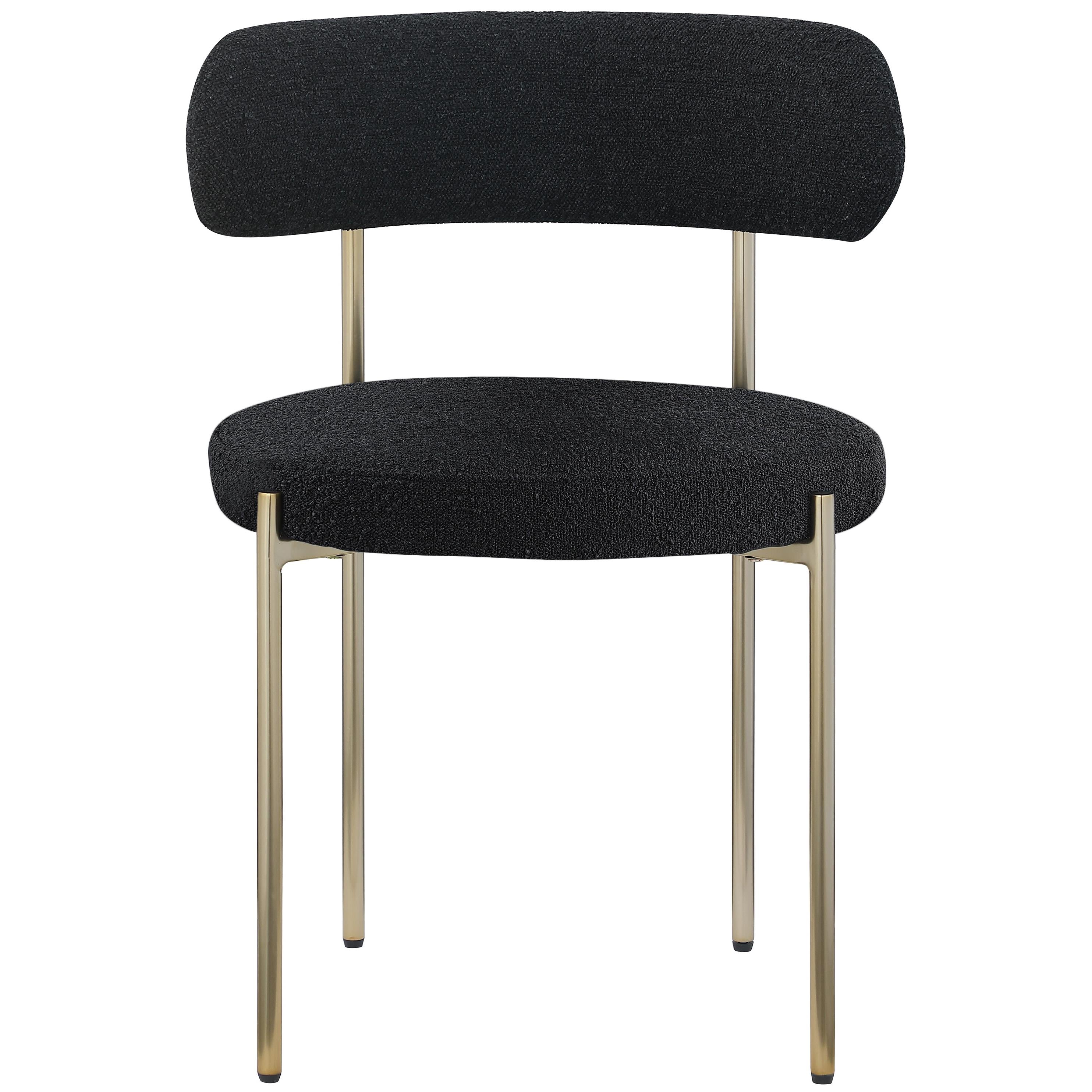 Meridian Beacon Black Boucle Fabric Dining Chair