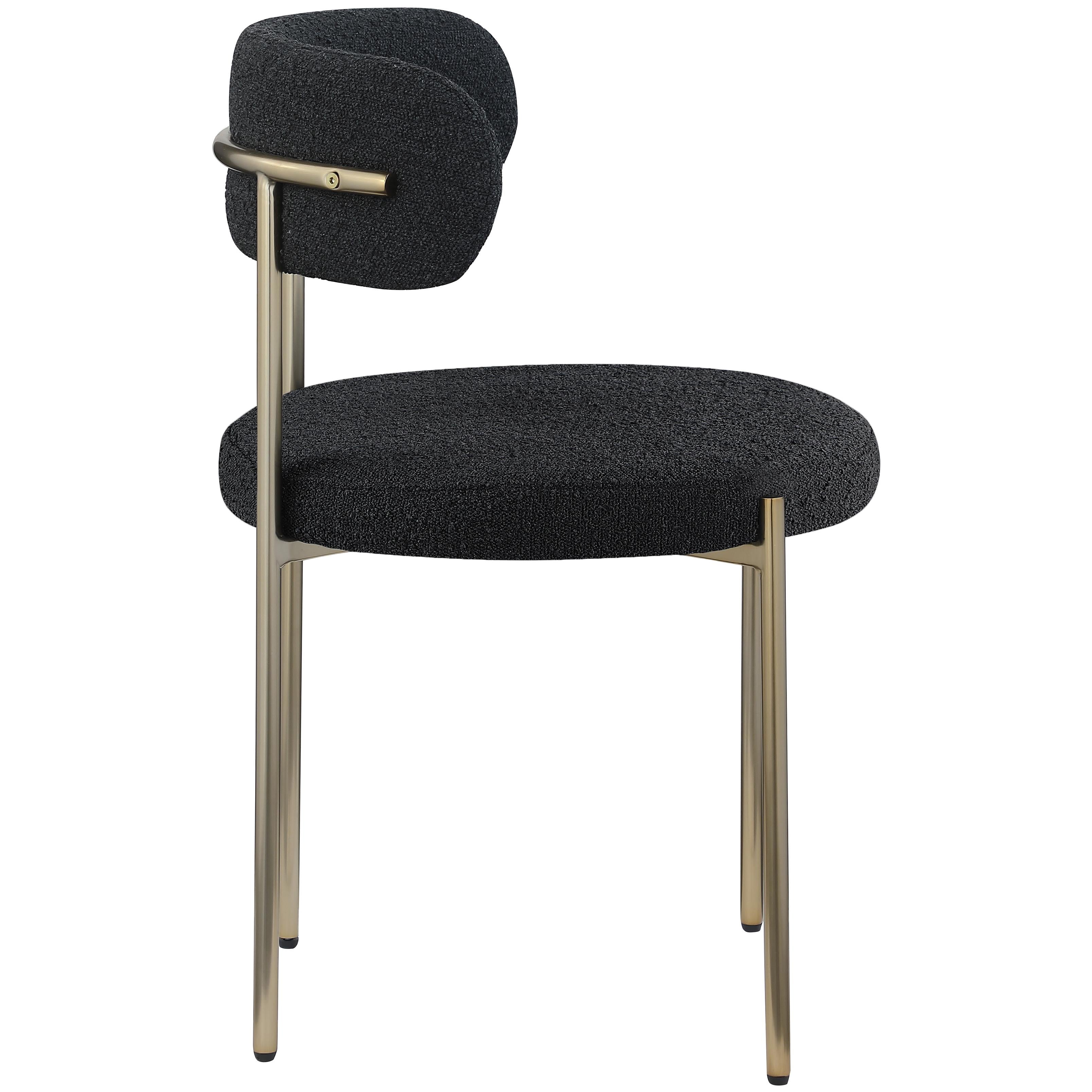 Meridian Beacon Black Boucle Fabric Dining Chair