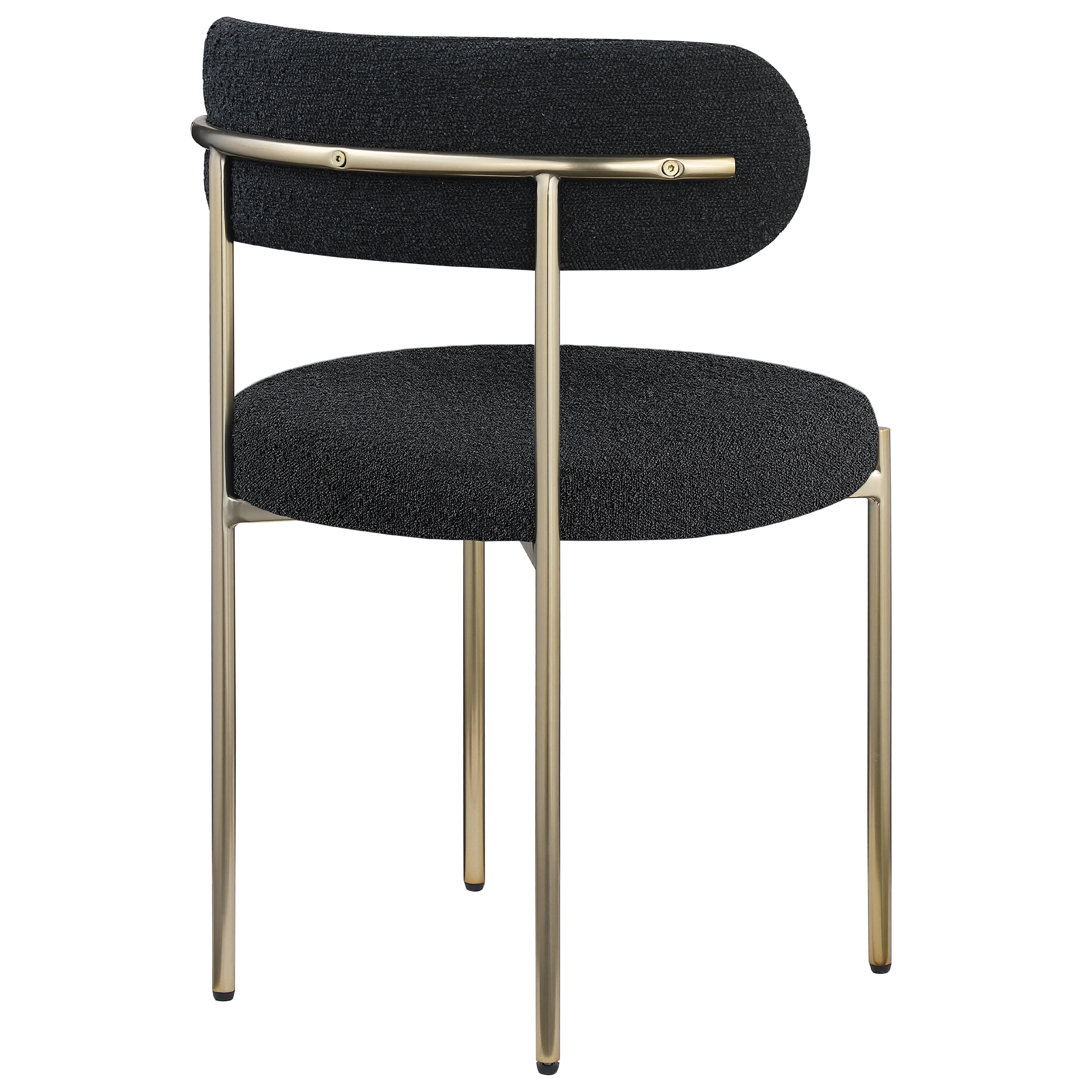 Meridian Beacon Black Boucle Fabric Dining Chair