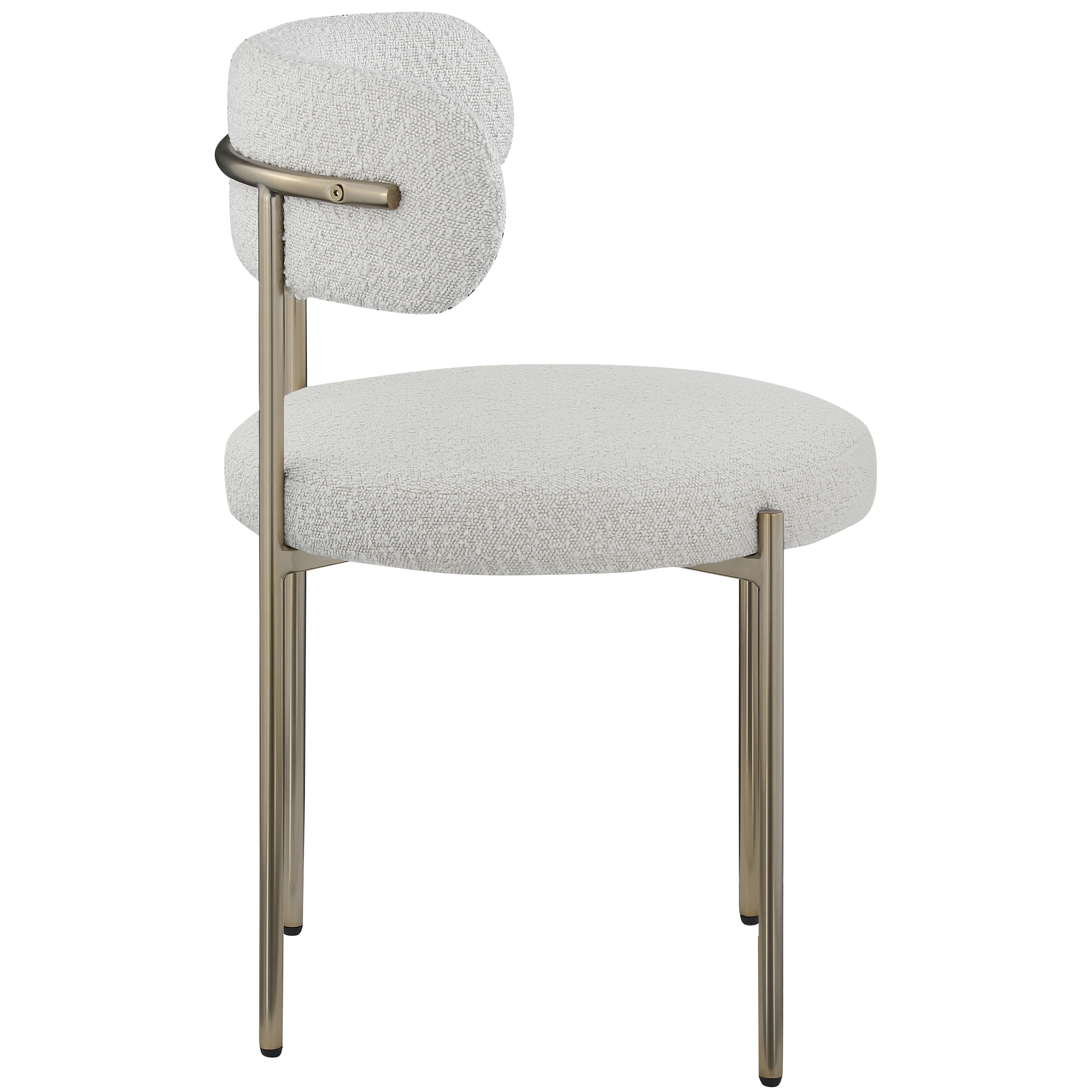 Meridian Beacon Cream Boucle Fabric Dining Chair