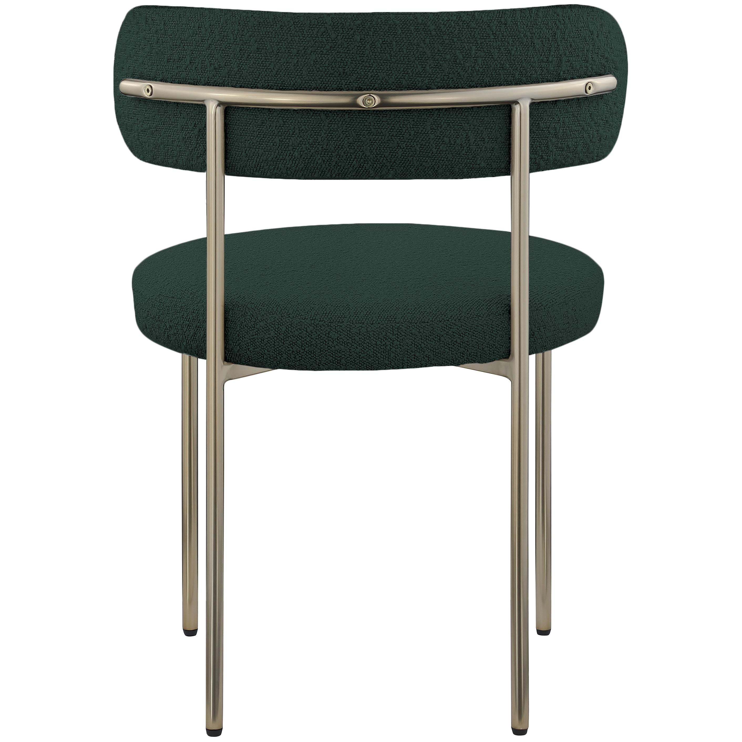 Meridian Beacon Green Boucle Fabric Dining Chair