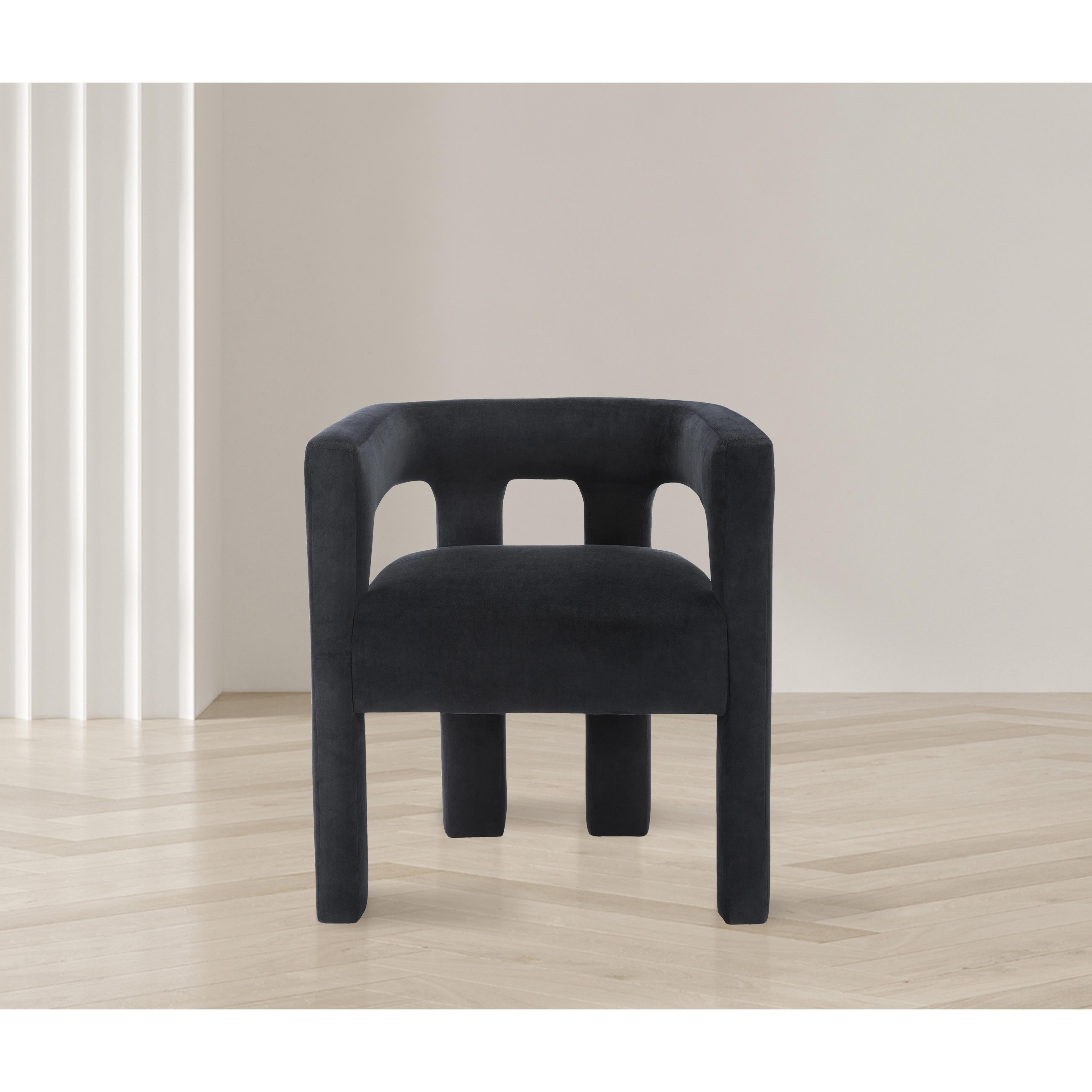 Meridian Athena Black Velvet Dining Chair